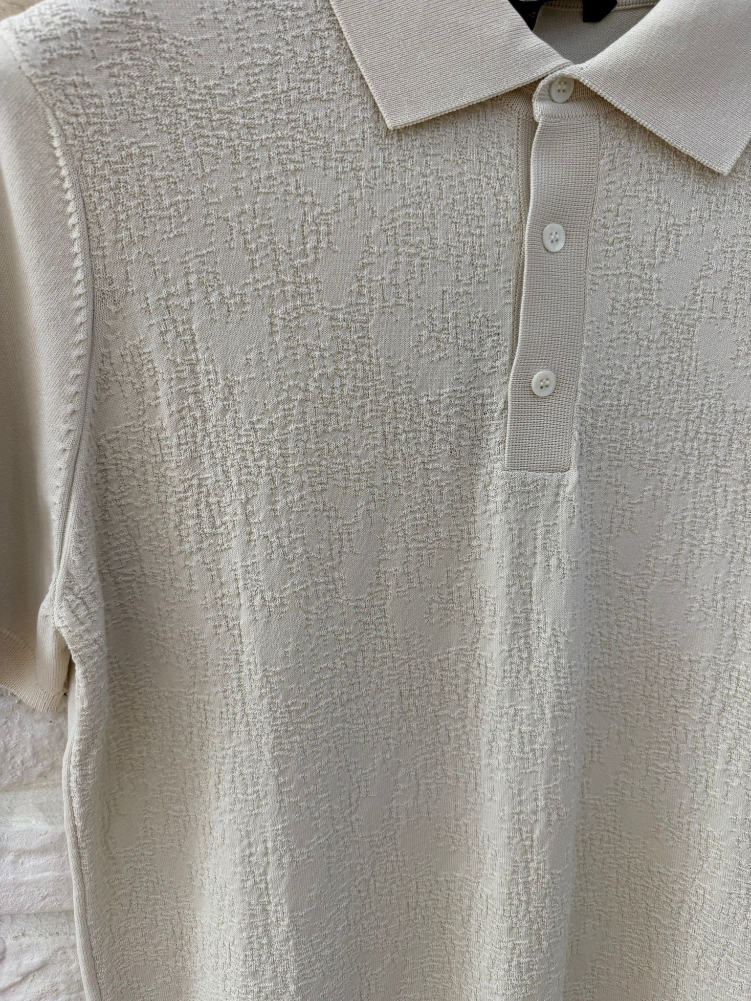 BEJ DESENLİ POLO YAKA RAYON TRİKO