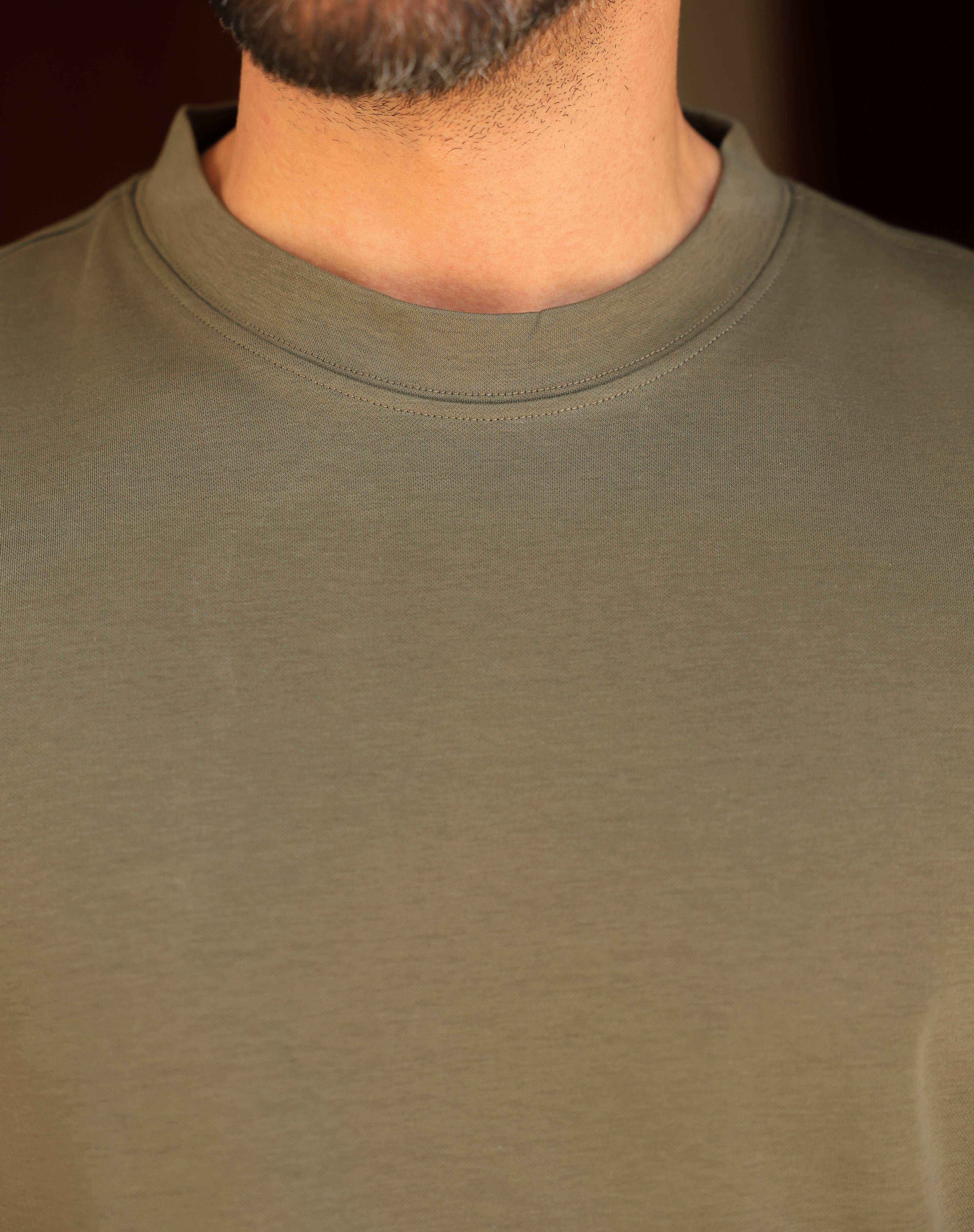 HAKİ RAHAT KALIP %100 PAMUK BASİC TİŞÖRT