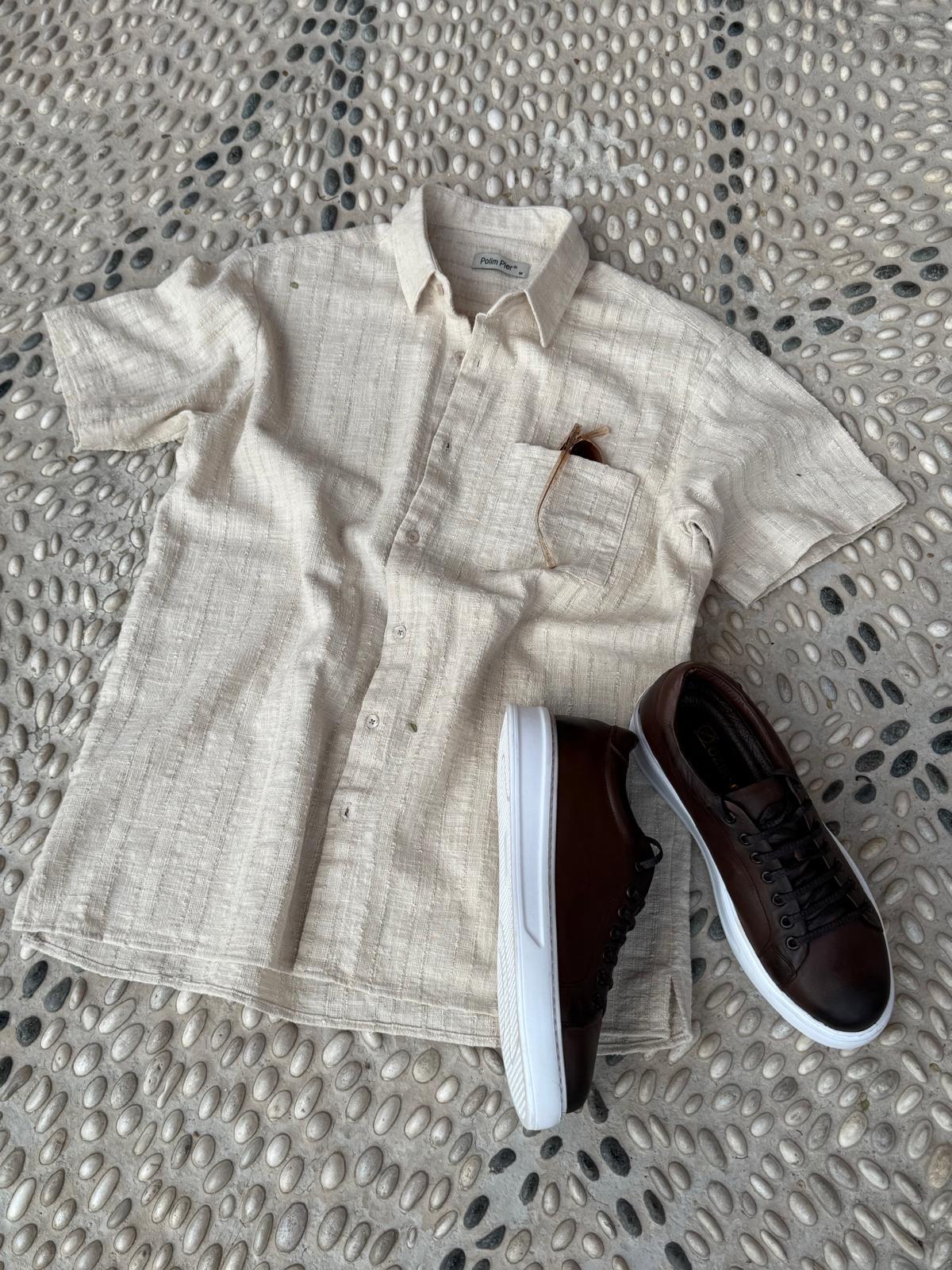 KAHVE BAĞCIKLI DERİ SNEAKERS