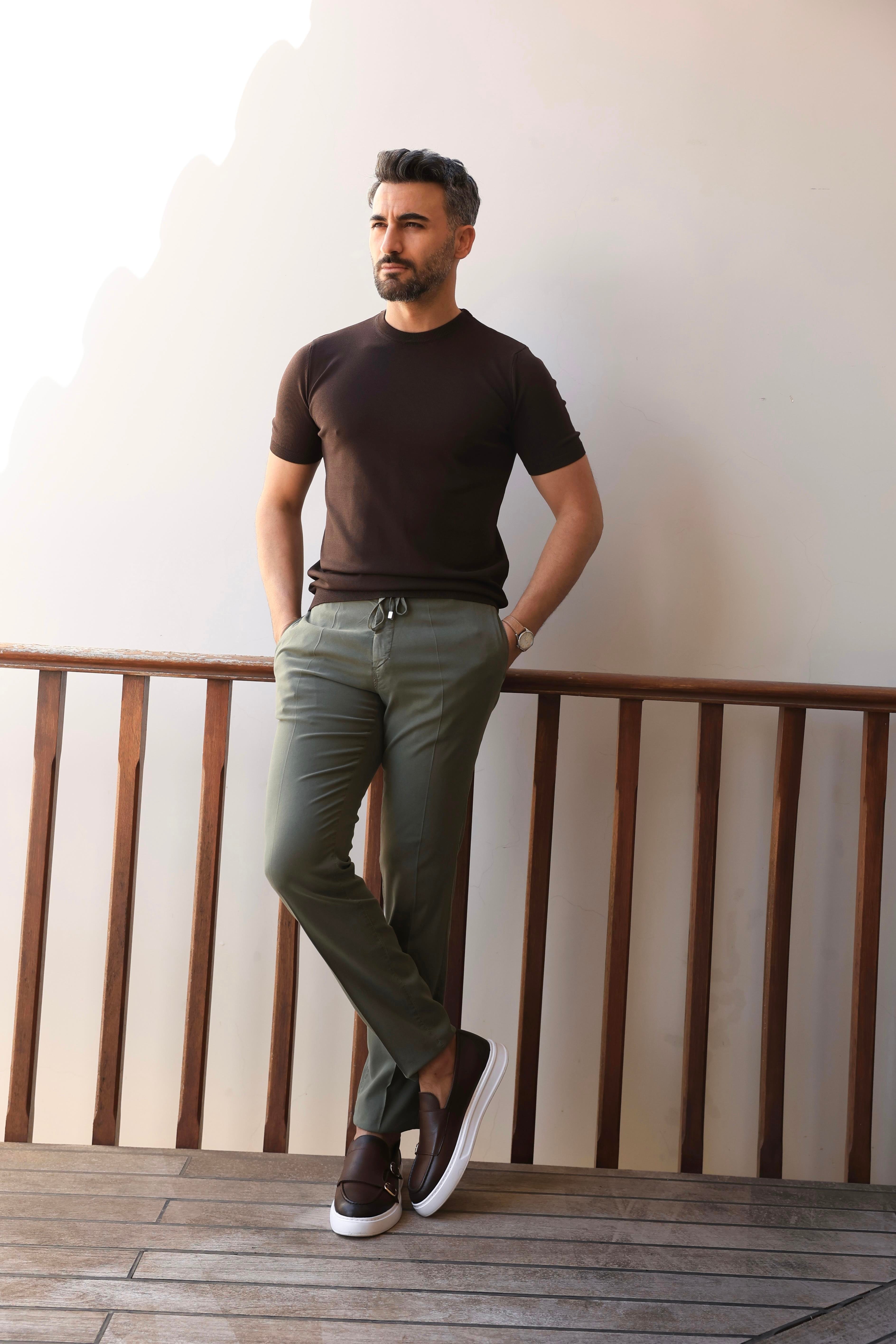 KAHVE SIFIR YAKA RAYON TRİKO