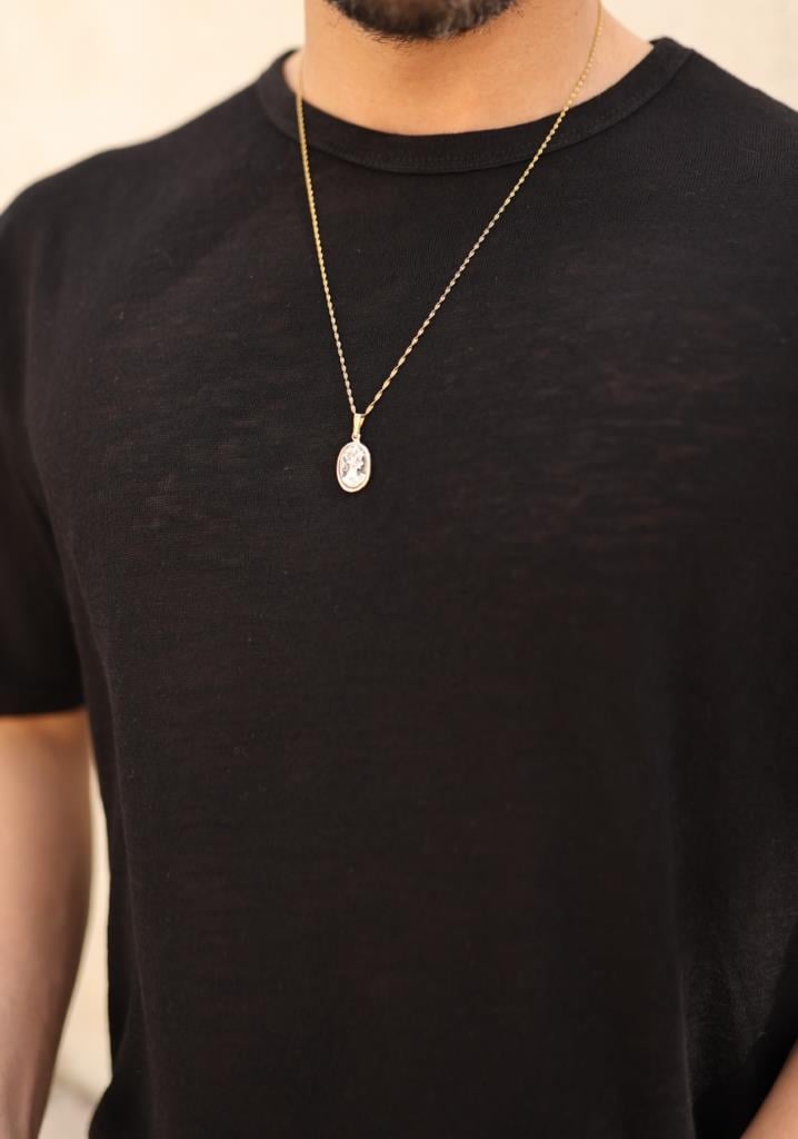 RegularFit Siyah Örme Basic Tişört