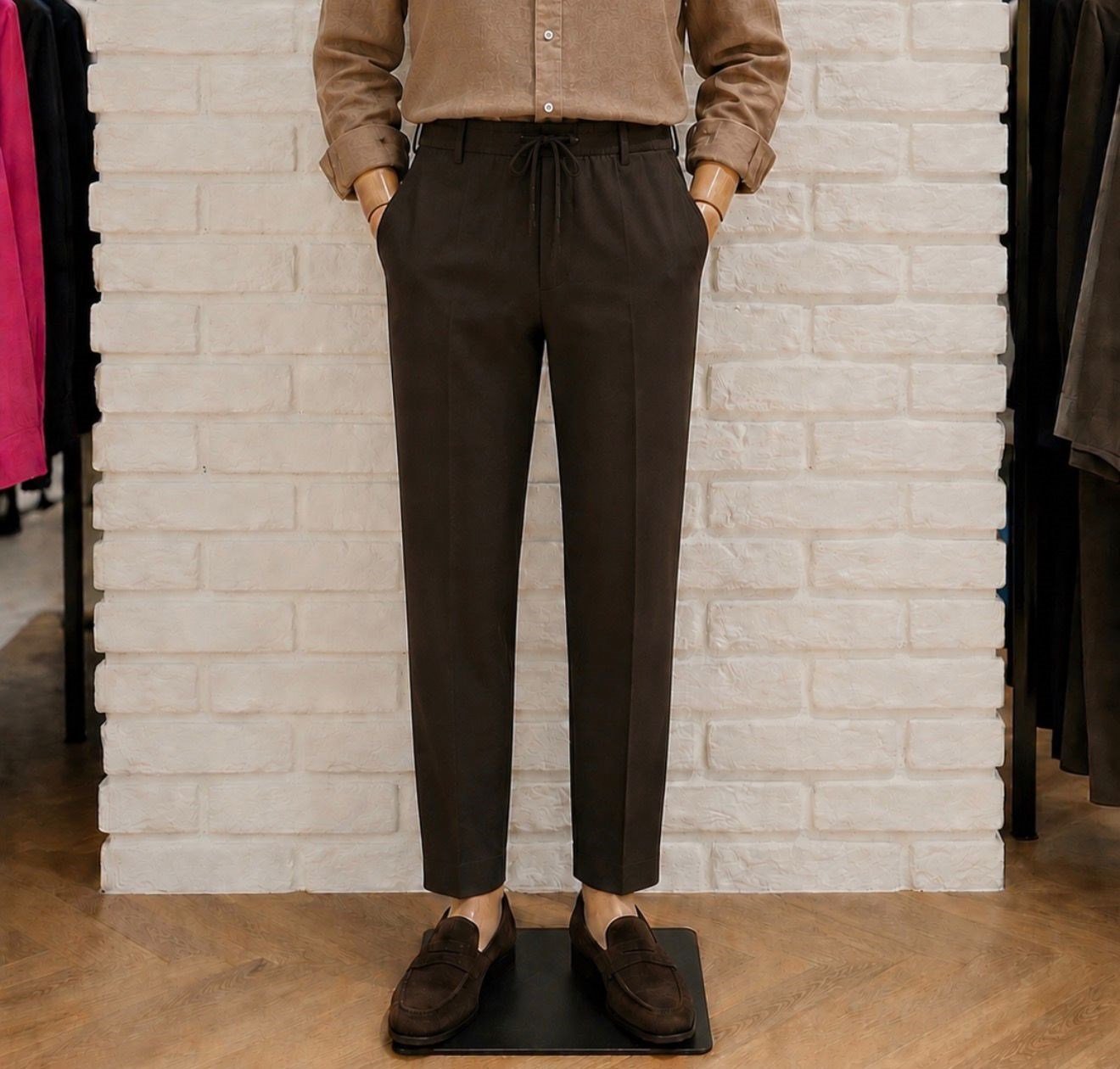 SLİMFİT KAHVE DÜZ JOGGER PANTOLON