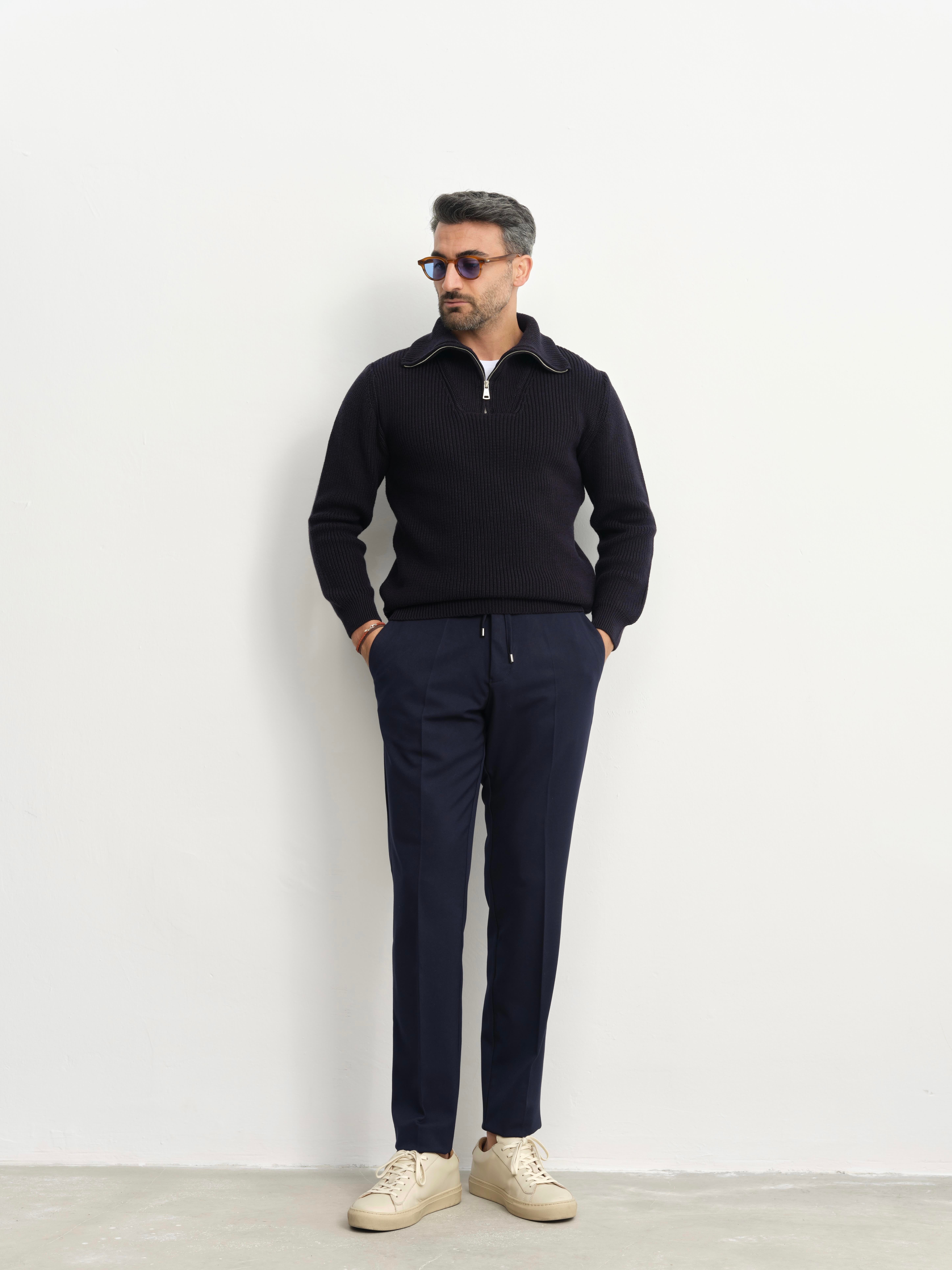 SLIMFIT LACİVERT LİKRALI JOGGER PANTOLON
