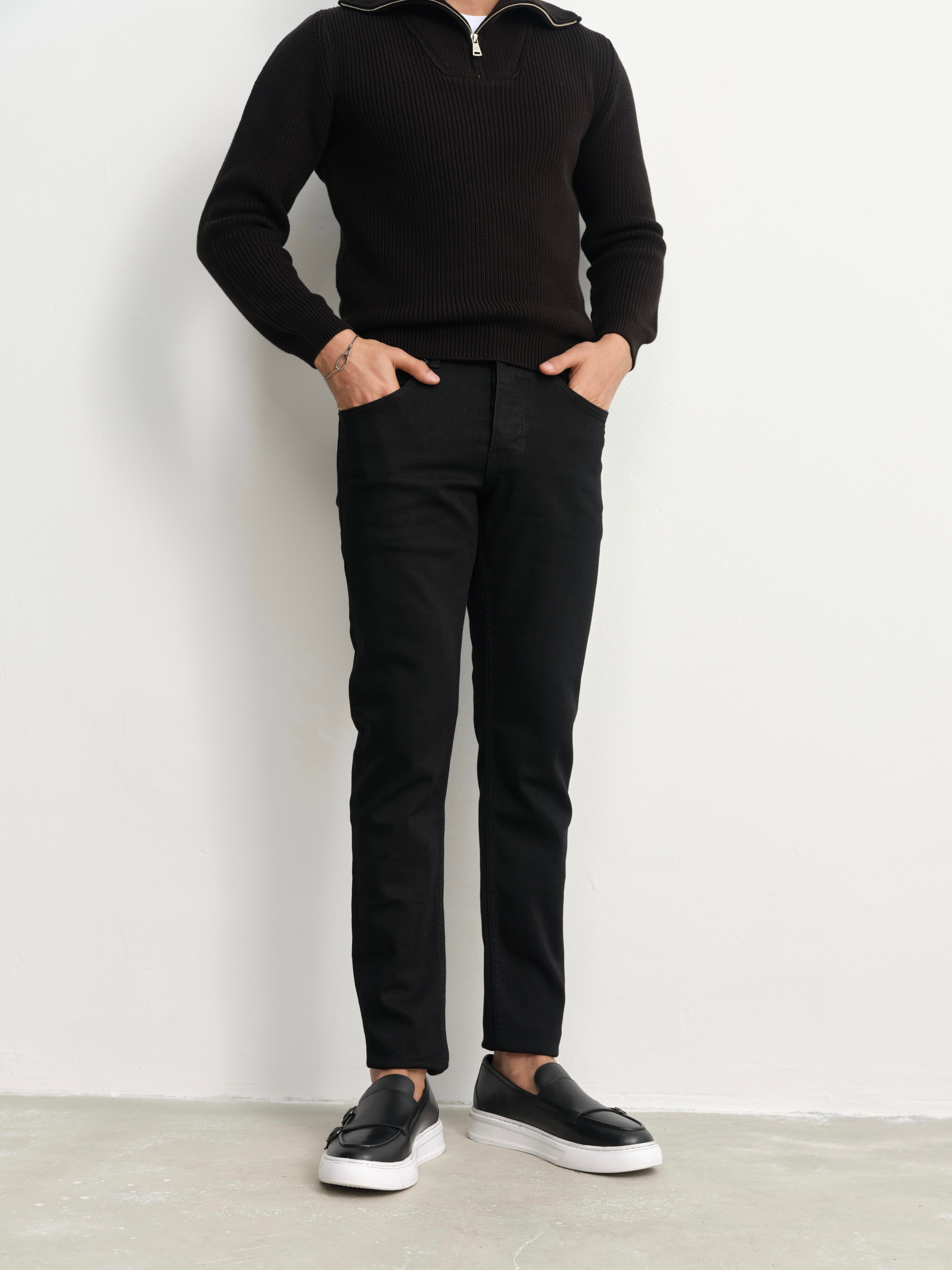 SLIMFIT SİYAH LİKRALI KOT PANTOLON