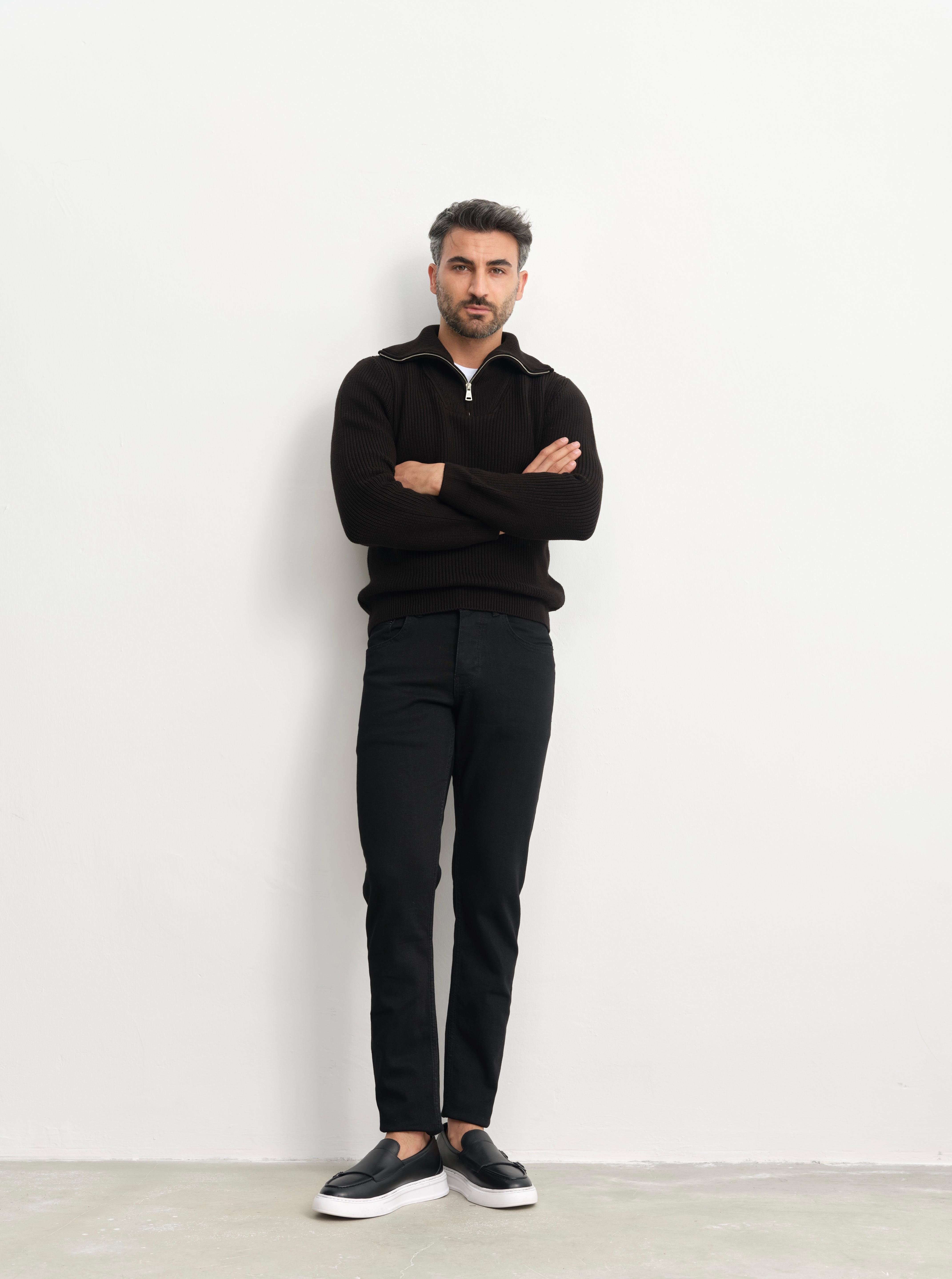 SLIMFIT SİYAH LİKRALI KOT PANTOLON