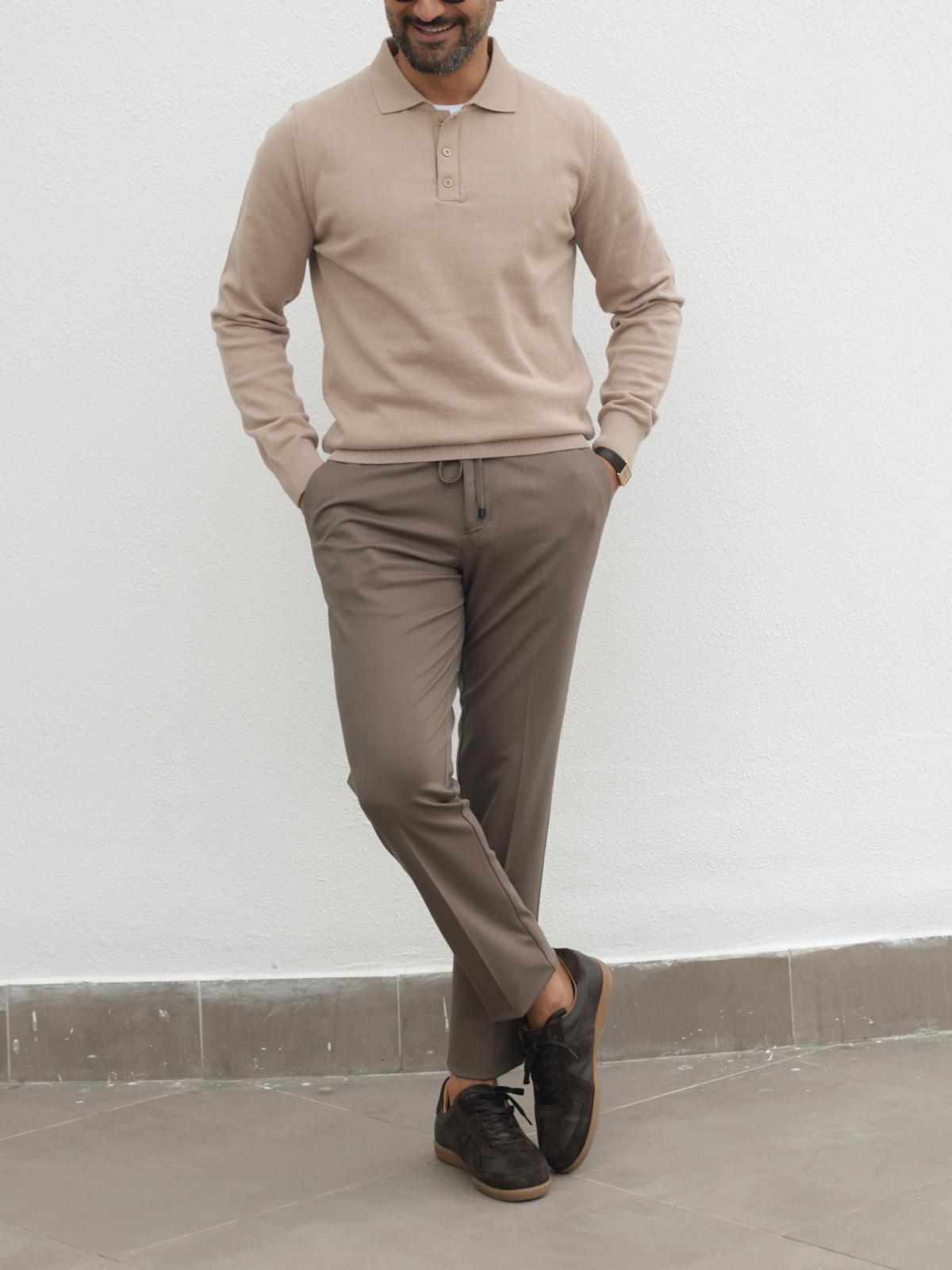 SLİMFİT VİZON ÖRME LİKRALI JOGGER PANTOLON