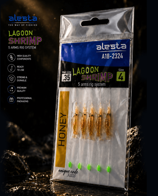 Hazır TakımlarAlesta Lagoon Shrimp Rig X0288 5K Çapari - 0.35MM NO:4 - HONEY