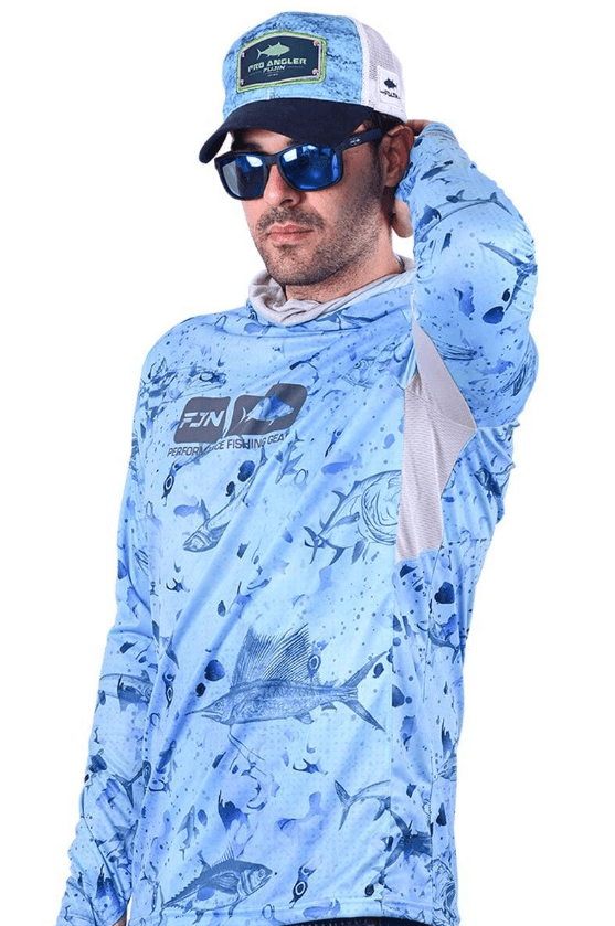 FUJIN Fujin Pro Angler T-Shirt Blue Fish - 4XL Balıkçı Giyim