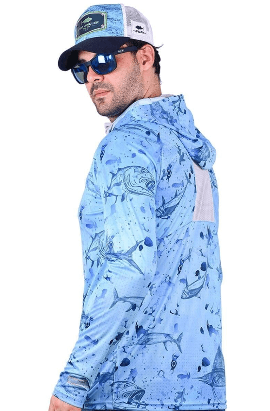 FUJIN Fujin Pro Angler T-Shirt Blue Fish - 4XL Balıkçı Giyim