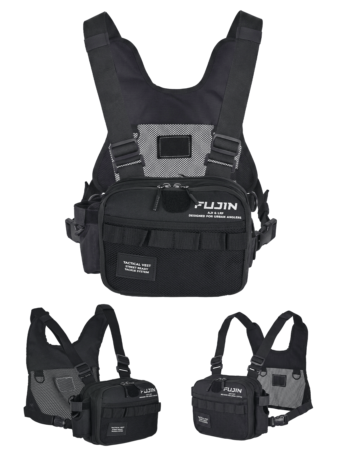 FUJIN Fujin Tactical Vest Black Balıkçı Çantası Çanta ve Kutular