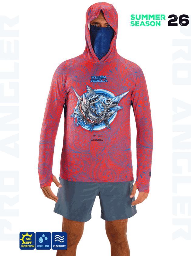Balıkçı GiyimFujin Rolla S26 Buff&Hoodie Swordfish Red - 3XL