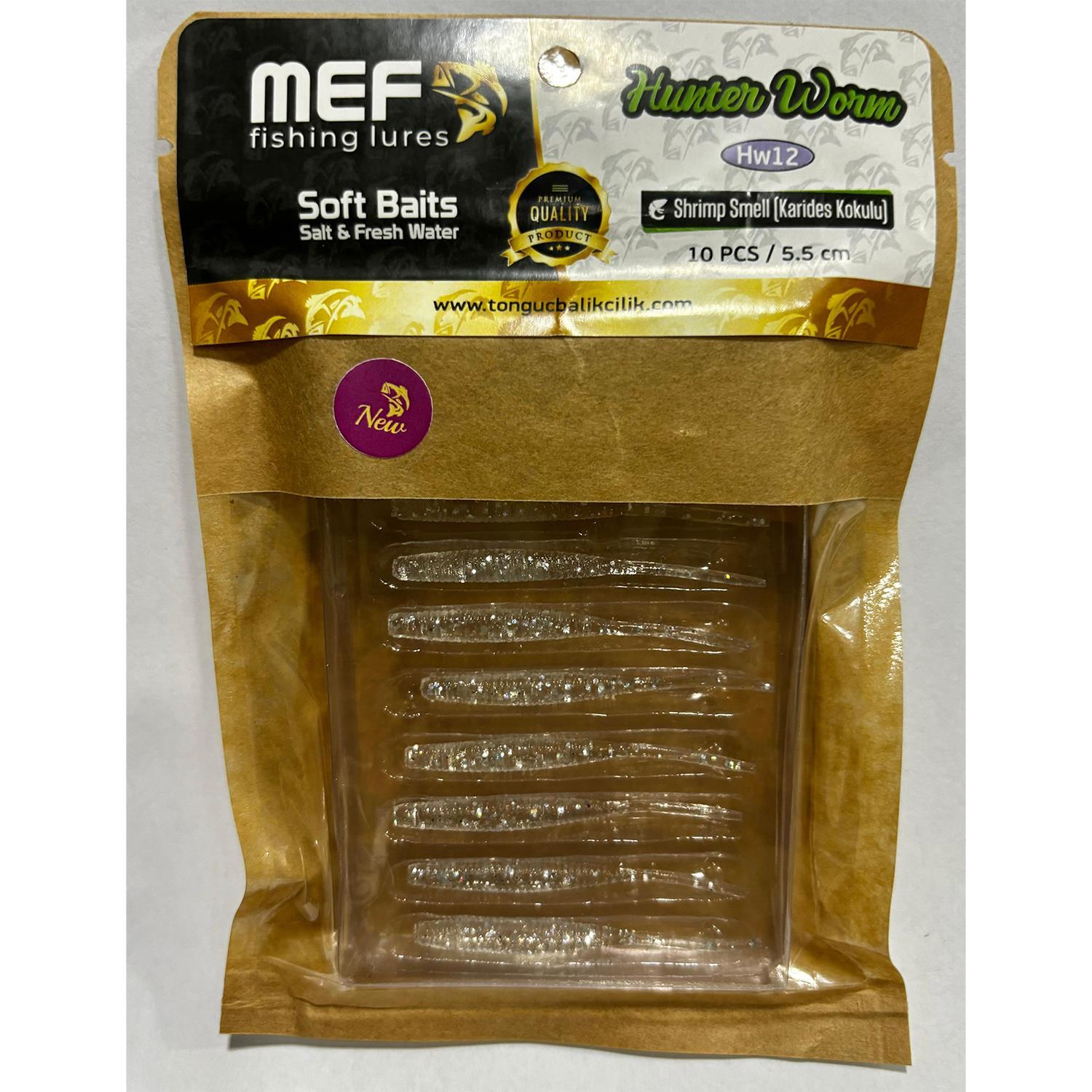 Mef Hunter Worm 5.5cm 10 Adet LRF Silikonu