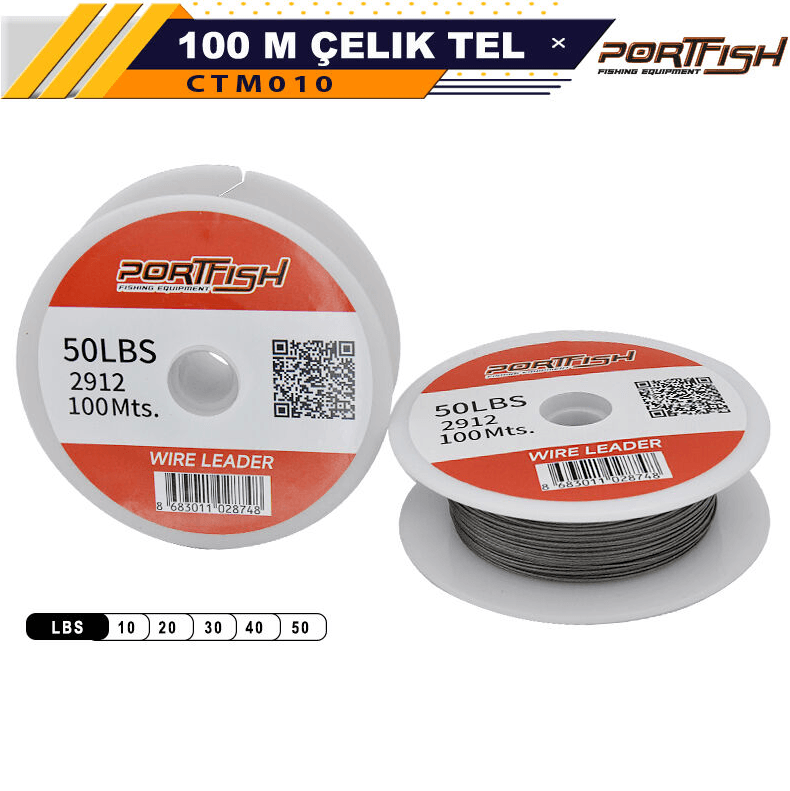 Asist İpPortfish Çelik Telli 100 metre - 40LBS