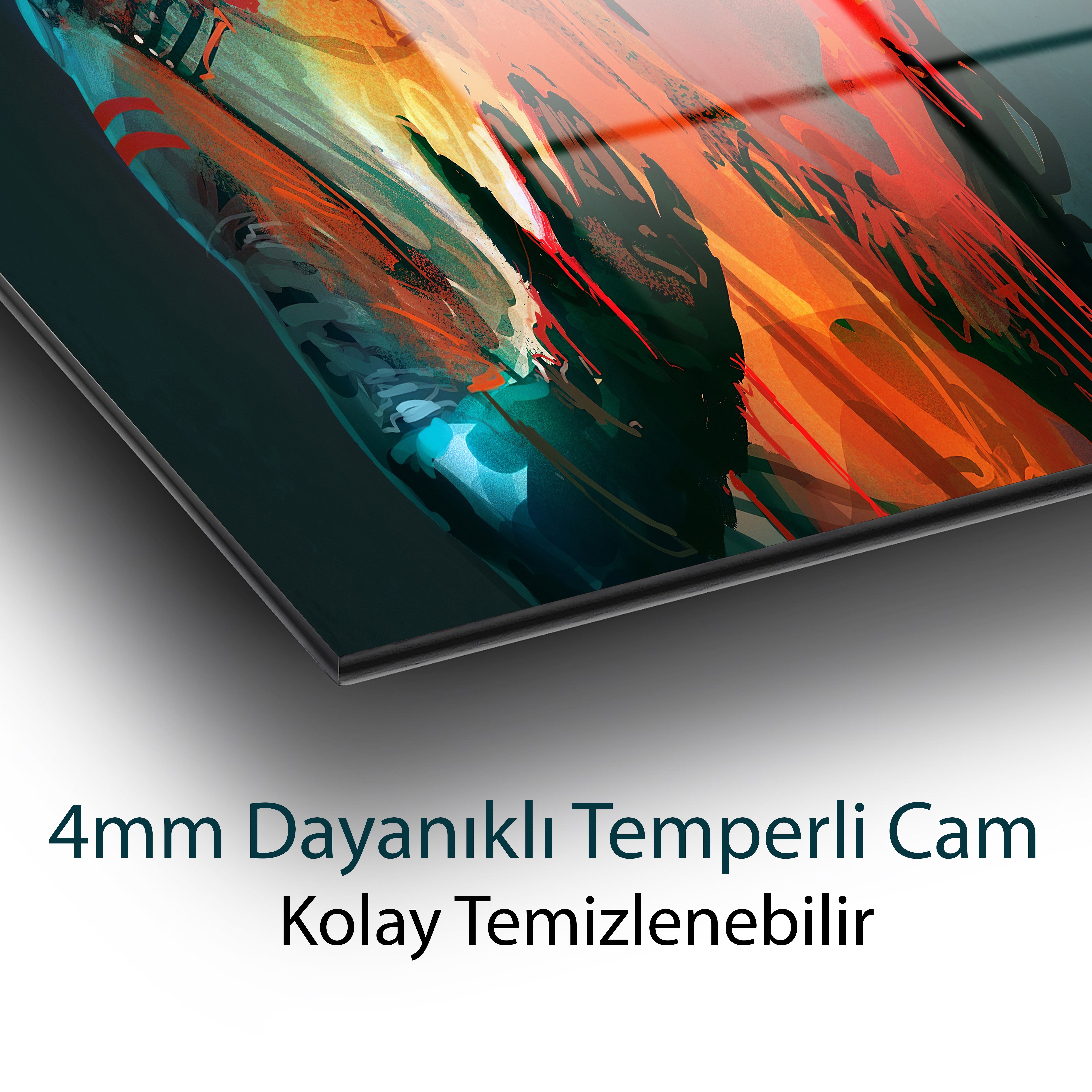 Astronot Figüranı Cam Tablo 4mm Dayanıklı Temperli Cam