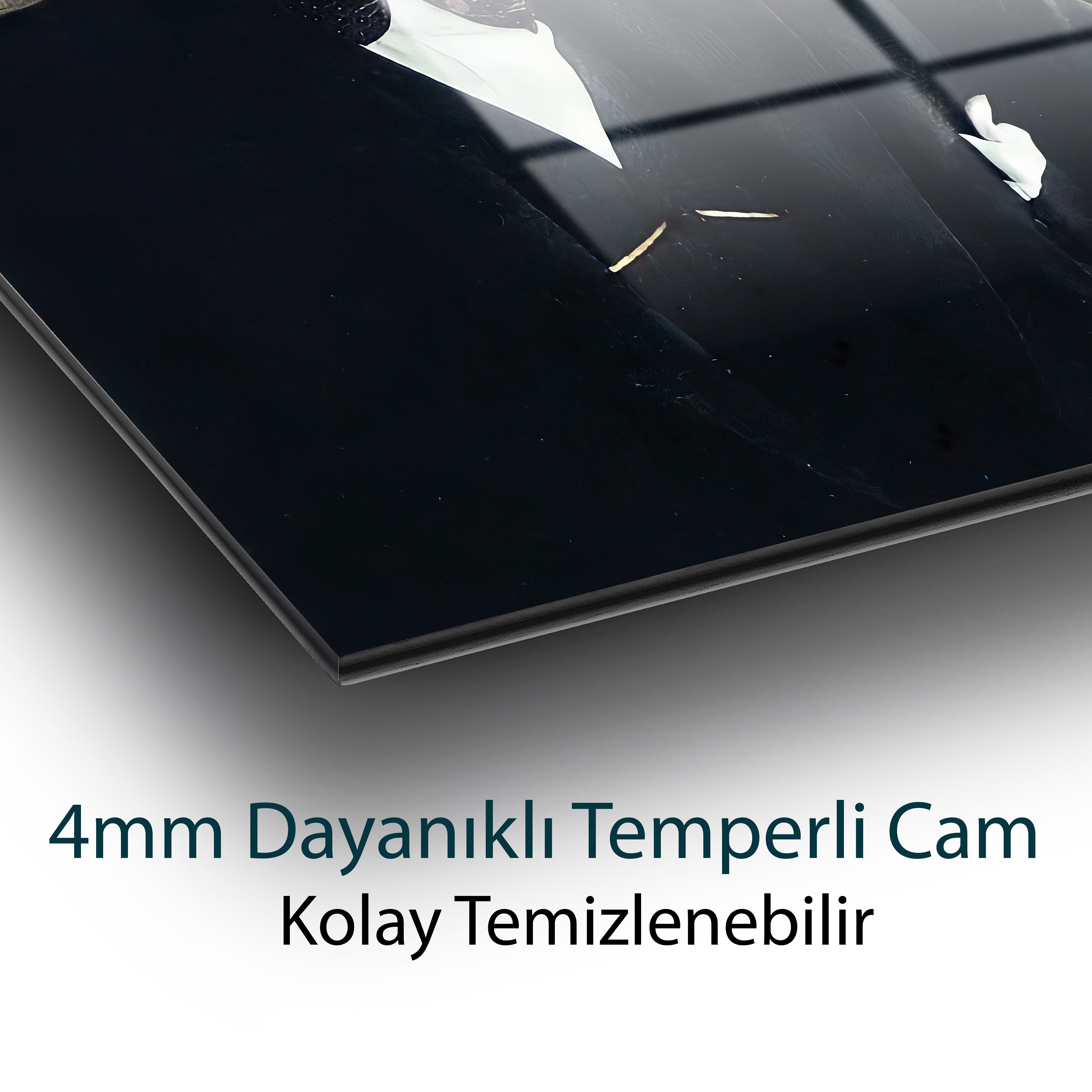 Atatürk Dikey Cam Tablo Hediyelik Büyük Tablo Ev Ofis Dekoru