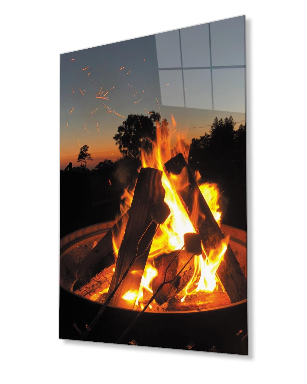 Ateş Cam Tablo 4mm Dayanıklı Temperli CamFire Glass Painting