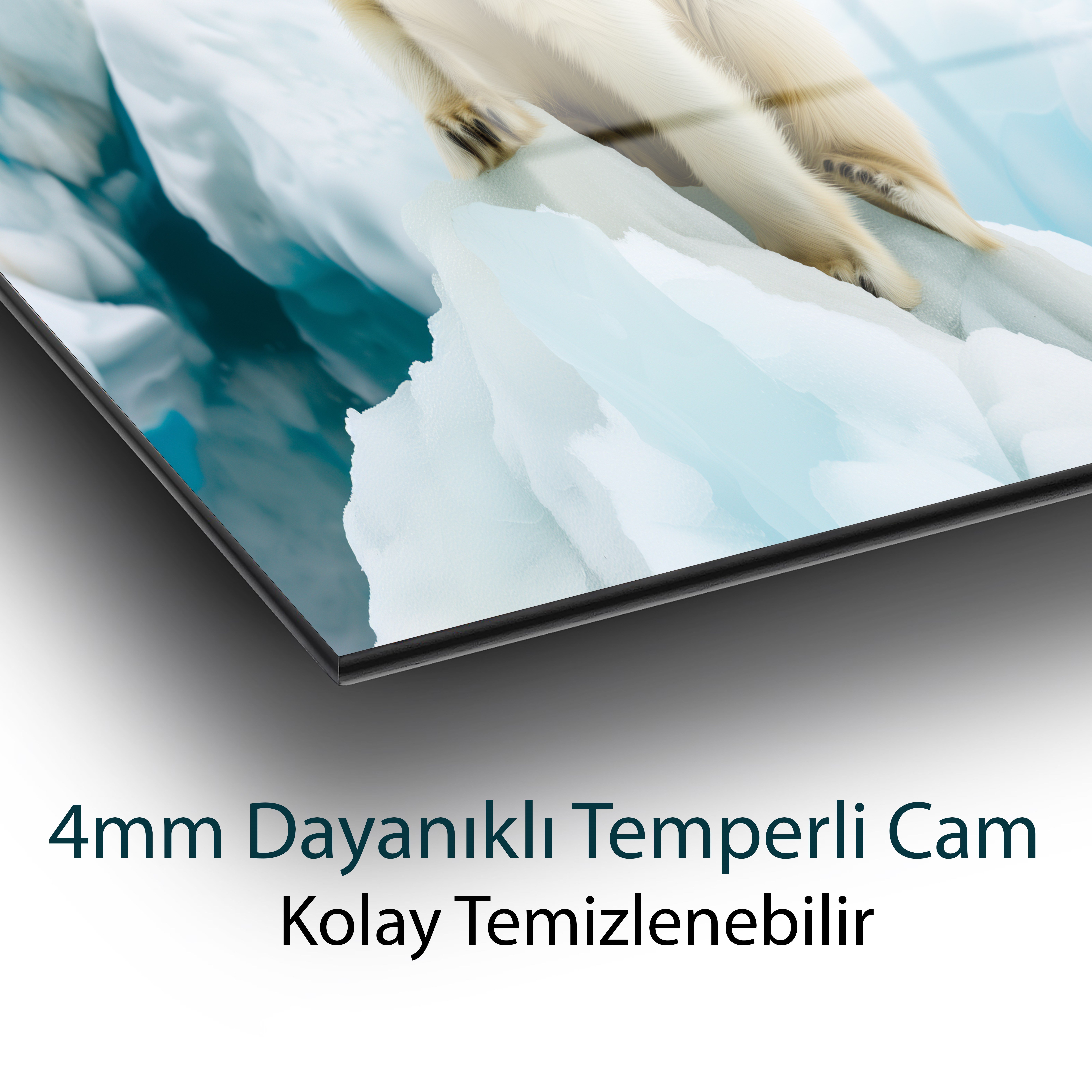 Buzulların Bekçisi Cam Tablo Hediyelik Büyük Tablo Ev Ofis Dekoru