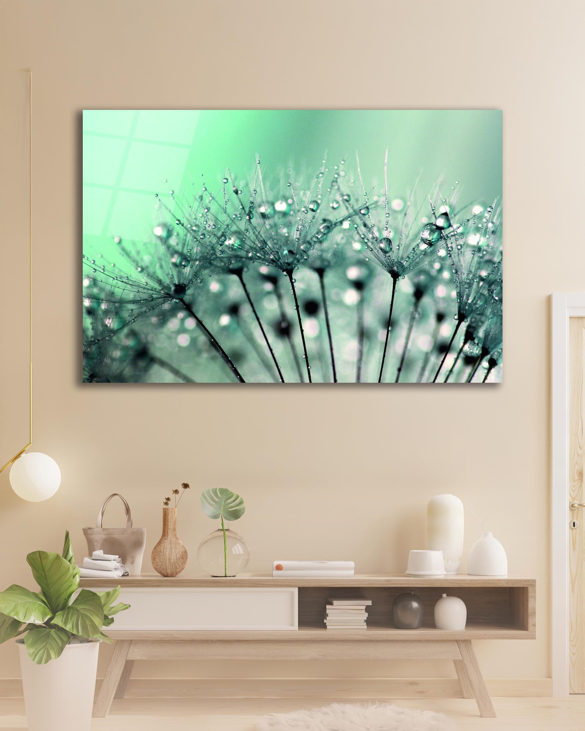 Çiçek Cam Tablo, Ev Ofis Salon Hediyelik Duvar Dekoru 