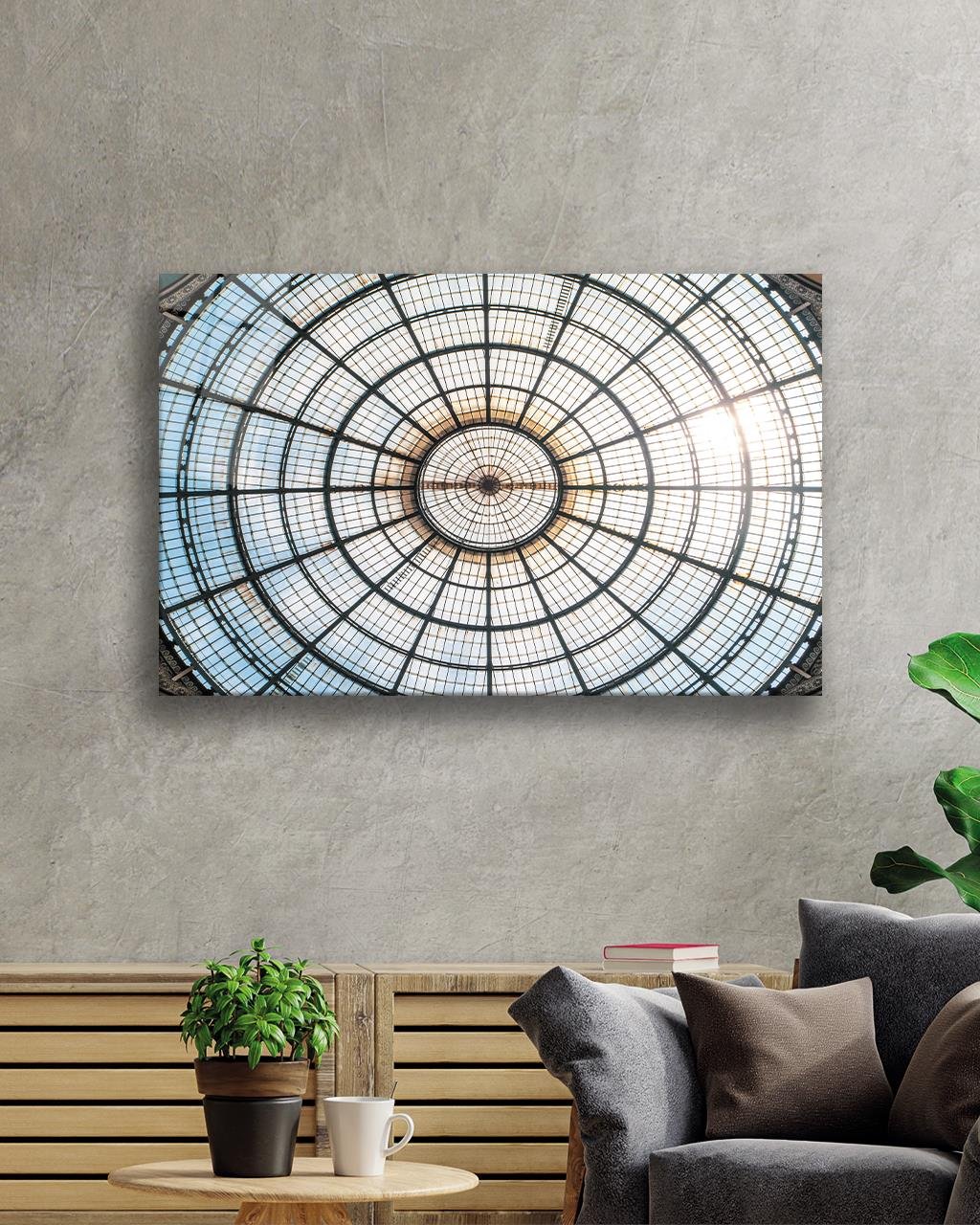 Dairesel Geometrik Cam Tablo 4mm Dayanıklı Temperli Cam Circular Geometric Glass Painting