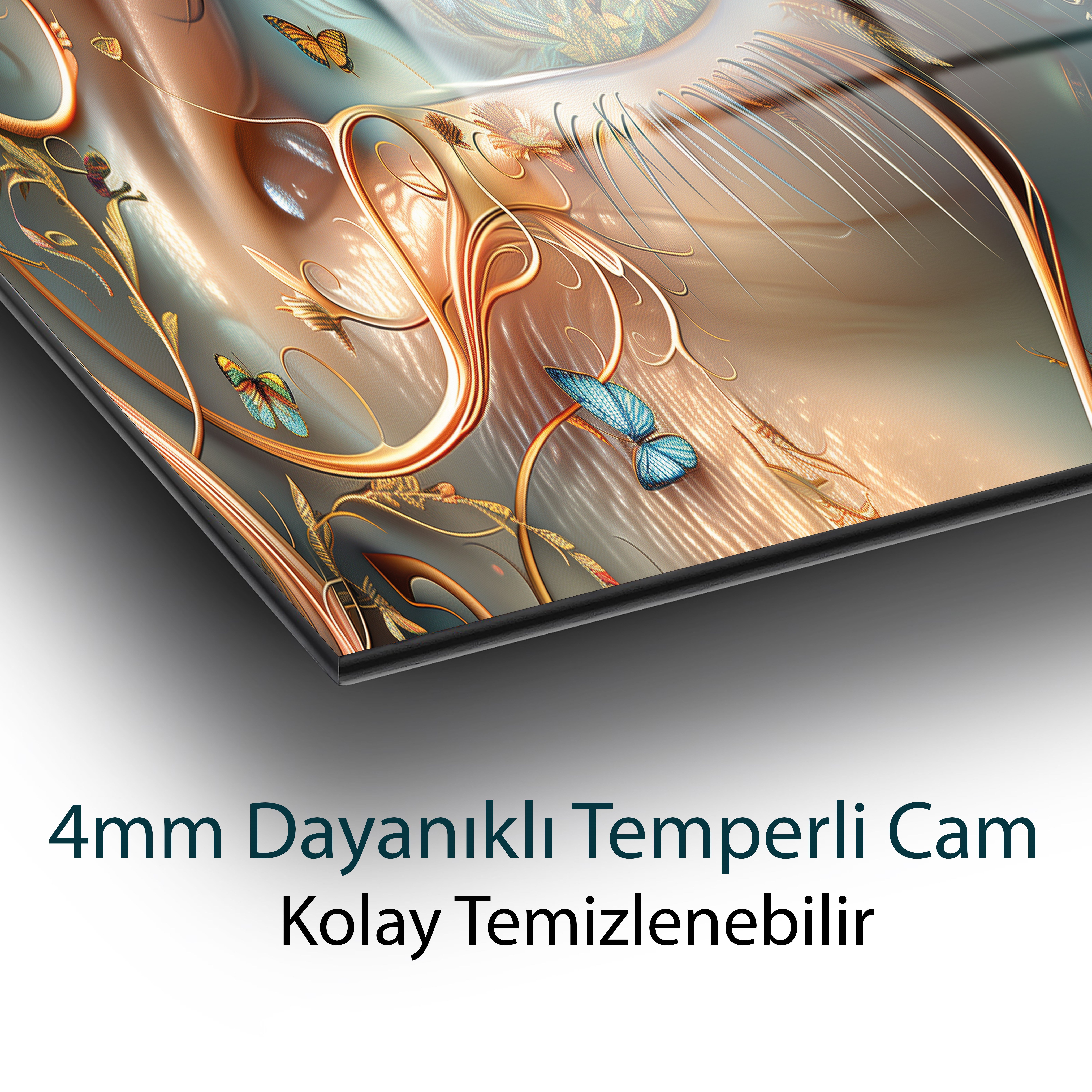 Evrensel Bakış Cam Tablo Hediyelik Büyük Tablo Ev Ofis Dekoru