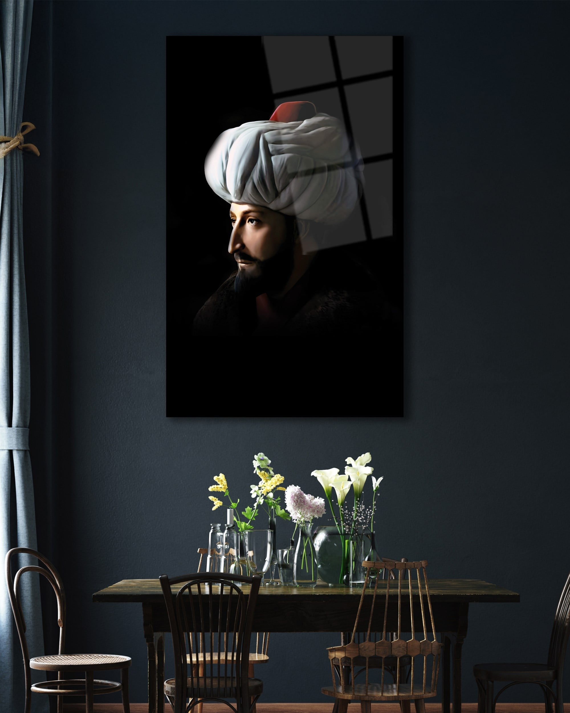Fatih Sultan Mehmet  Cam Tablo 4mm Dayanıklı Temperli Cam