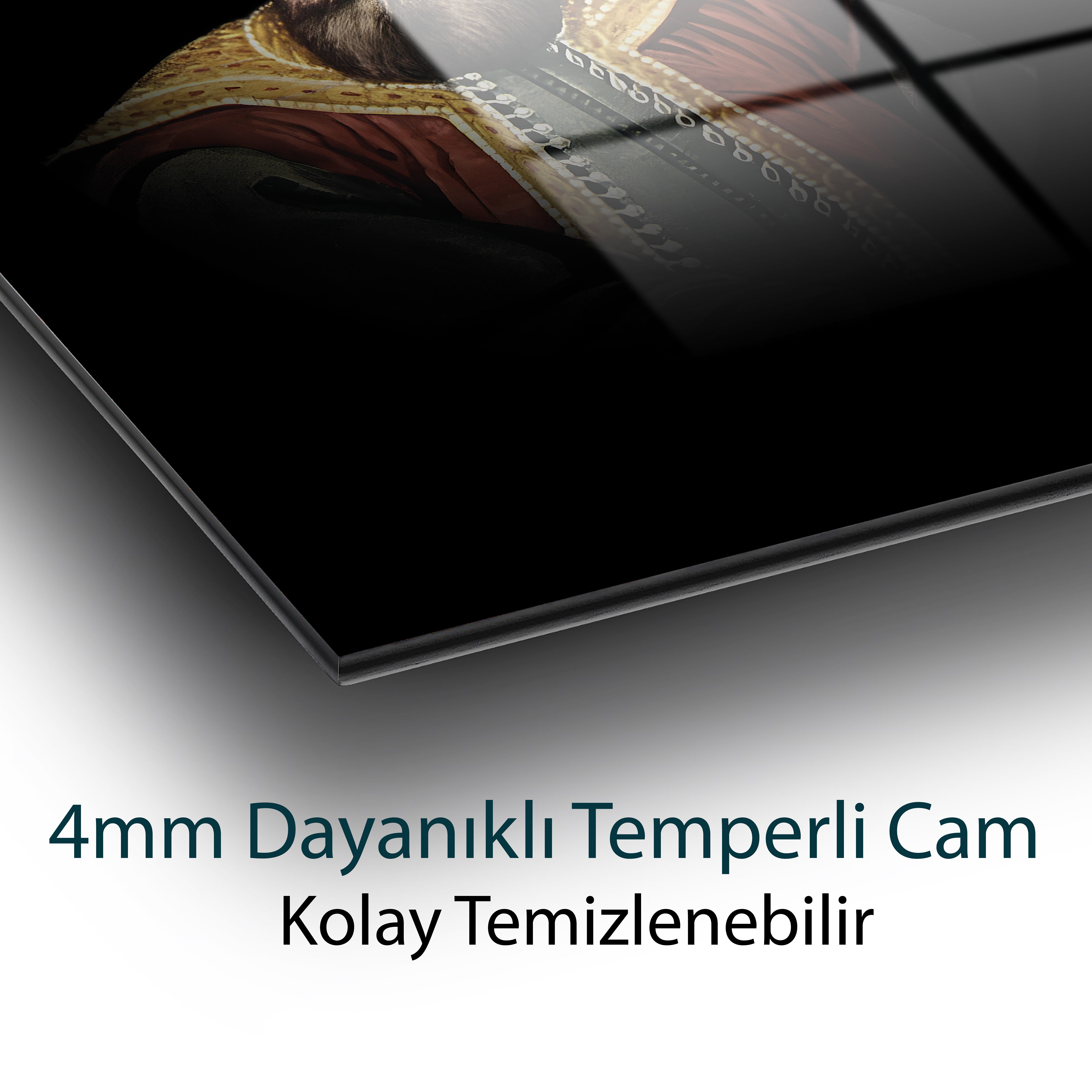 Fatih Sultan Mehmet  Cam Tablo 4mm Dayanıklı Temperli Cam
