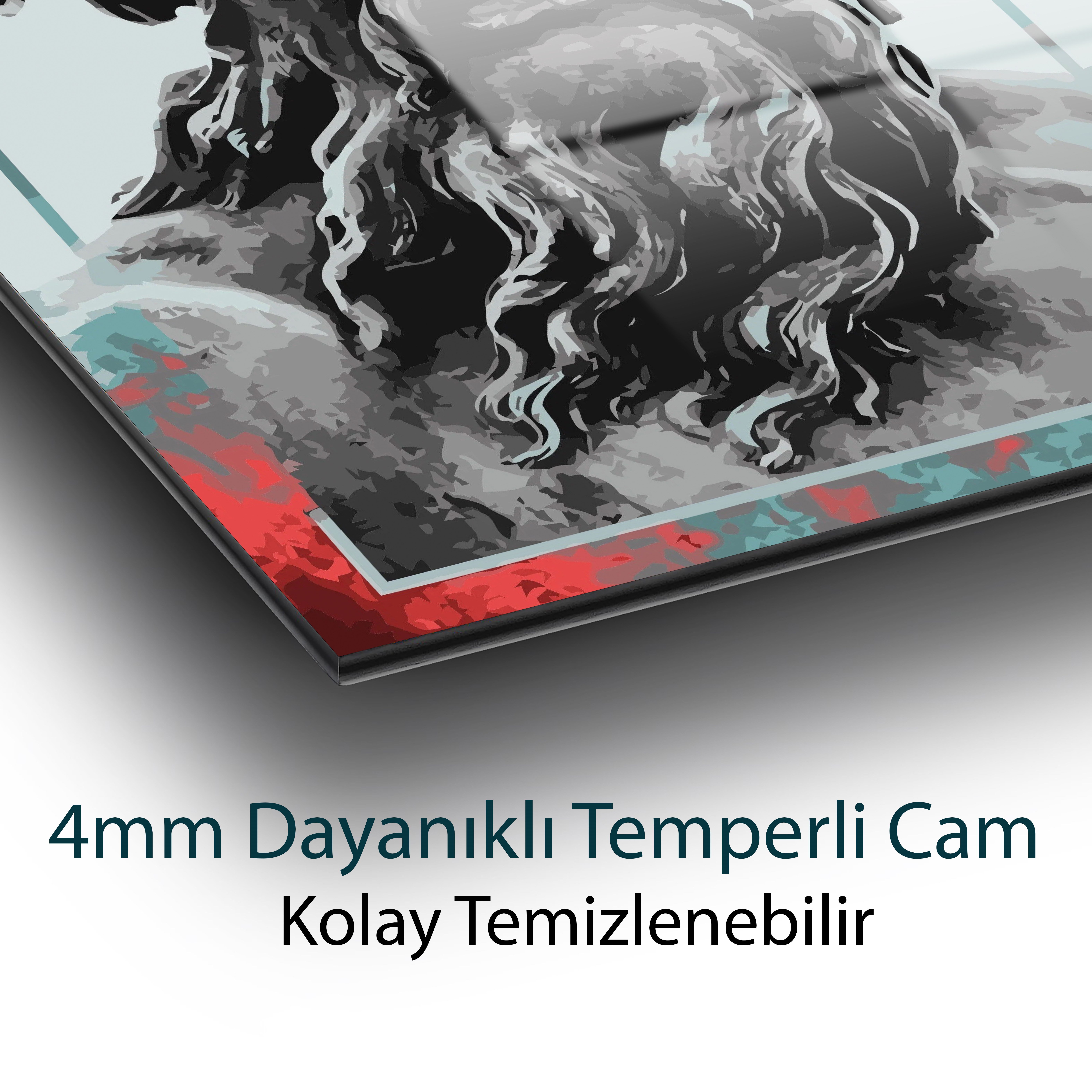 Heykel Zeus Cam Tablo 4mm Dayanıklı Temperli Cam