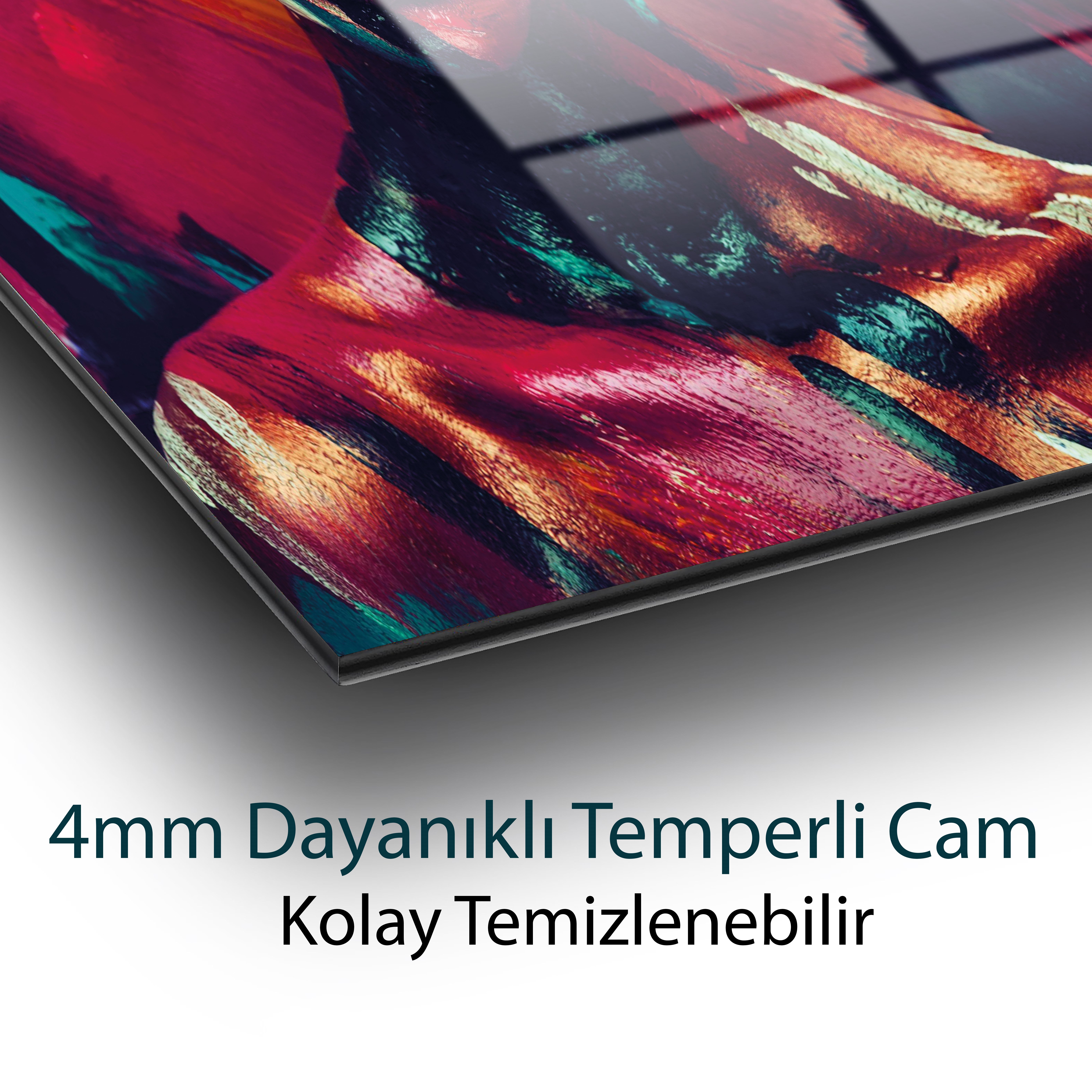Kadın Portre Cam Tablo Hediyelik Büyük Tablo Ev Ofis Dekoru