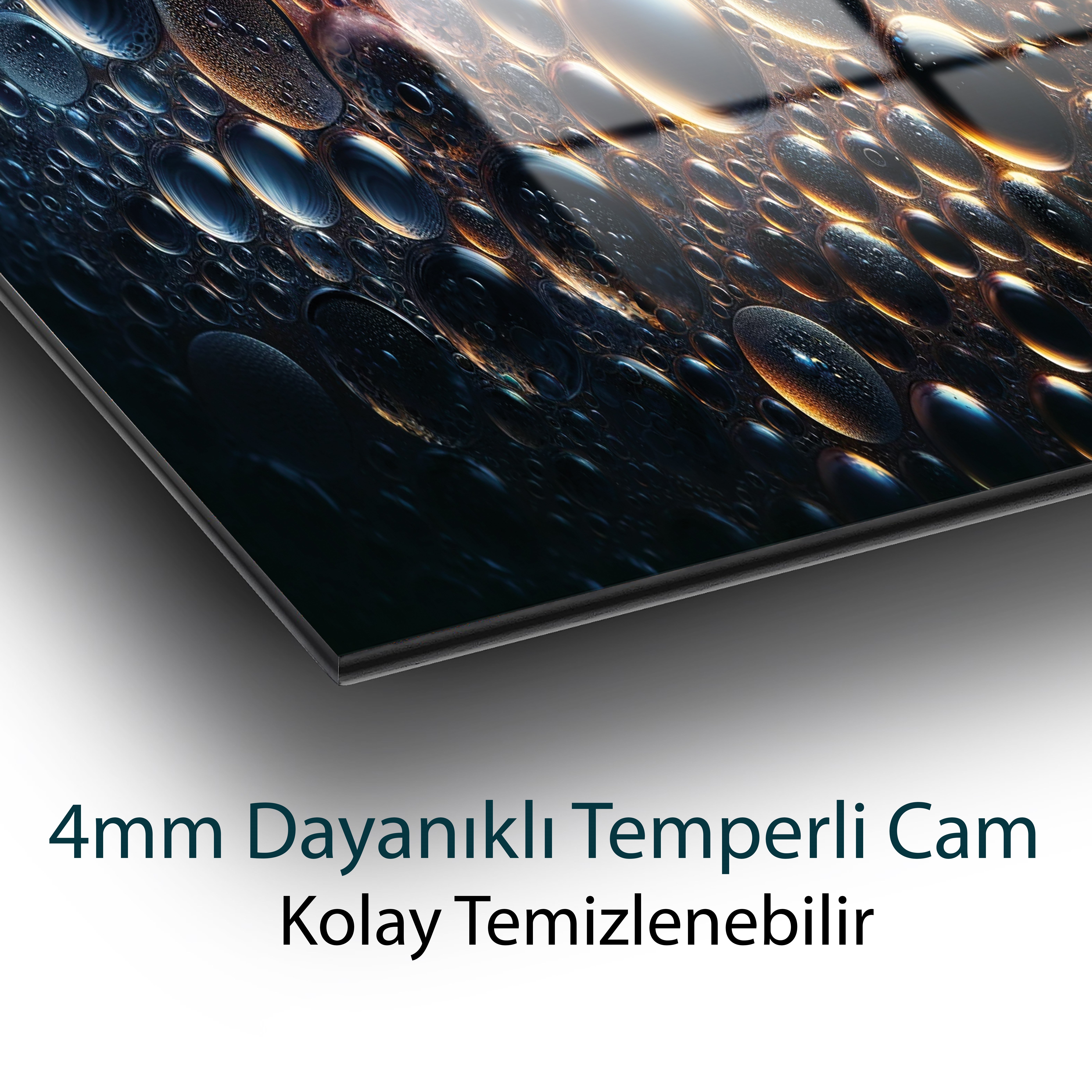 Kozmik Damlalar Evrensel Doku  Cam Tablo Yapay Zeka Hediyelik Büyük Tablo Ev Ofis Dekoru
