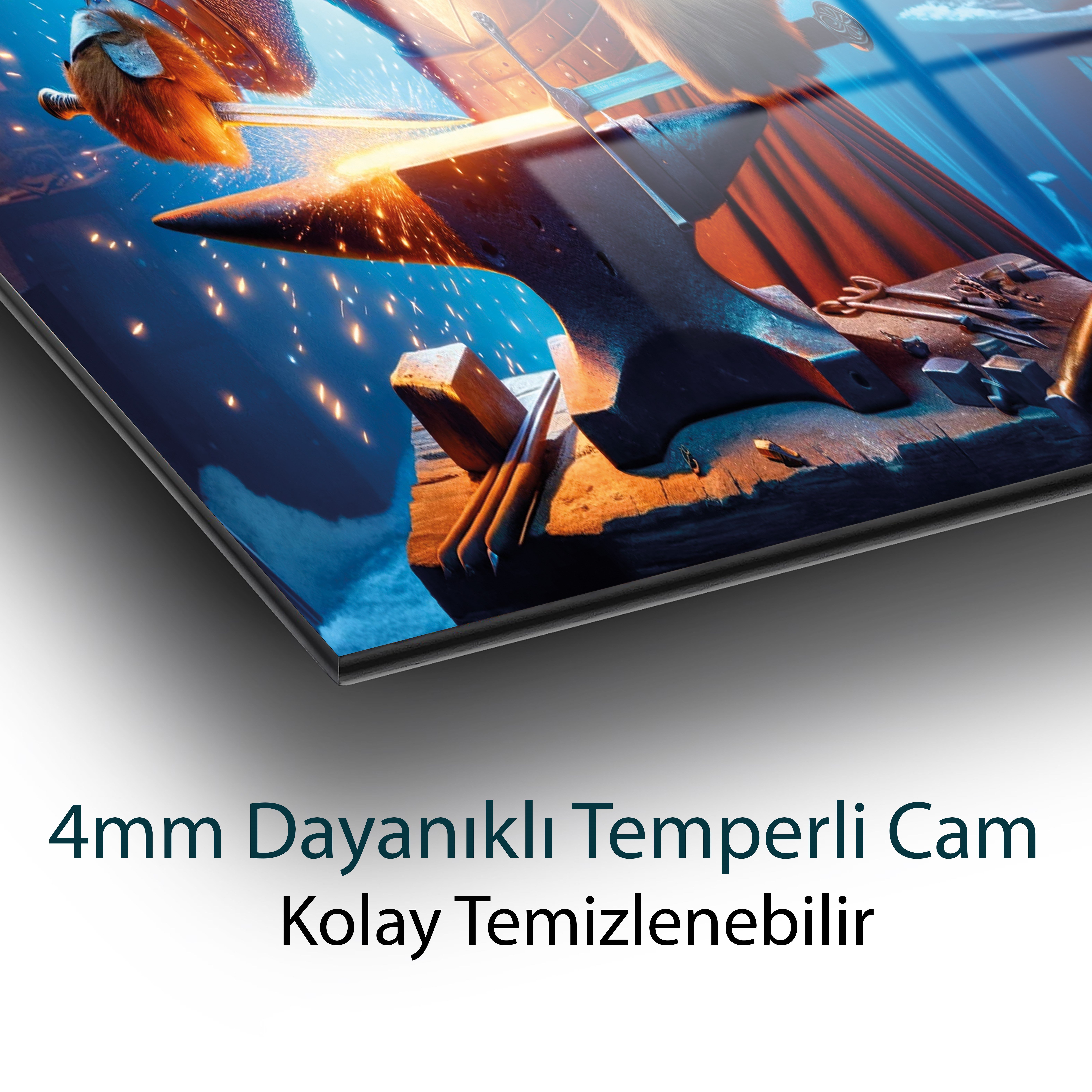 Kozmik Demirci Yıldız Tozu Ustası Cam Tablo Yapay Zeka Hediyelik Büyük Tablo Ev Ofis Dekoru