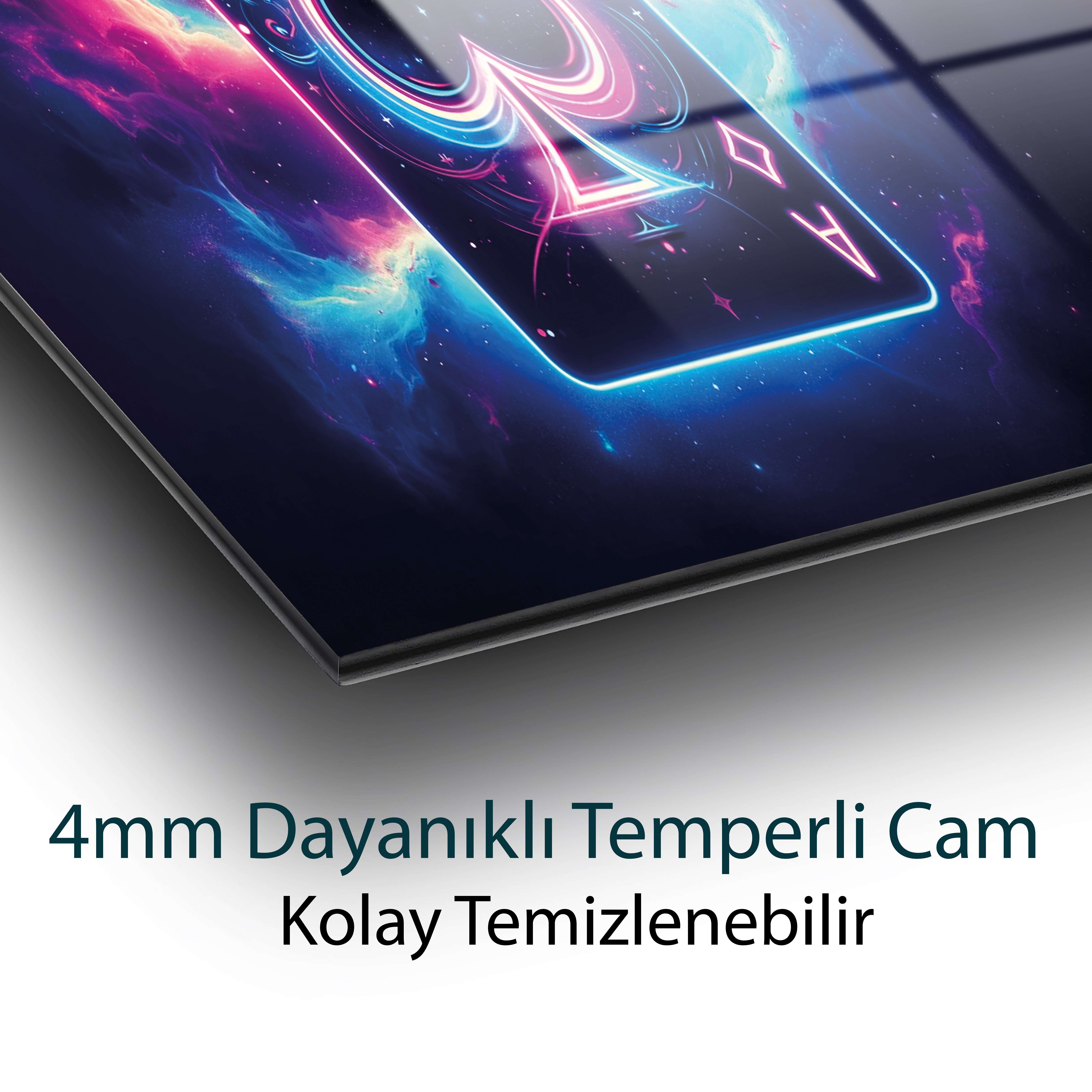 Kozmik Şans Kozmik Blöf Cam Tablo Yapay Zeka Hediyelik Büyük Tablo Ev Ofis Dekoru