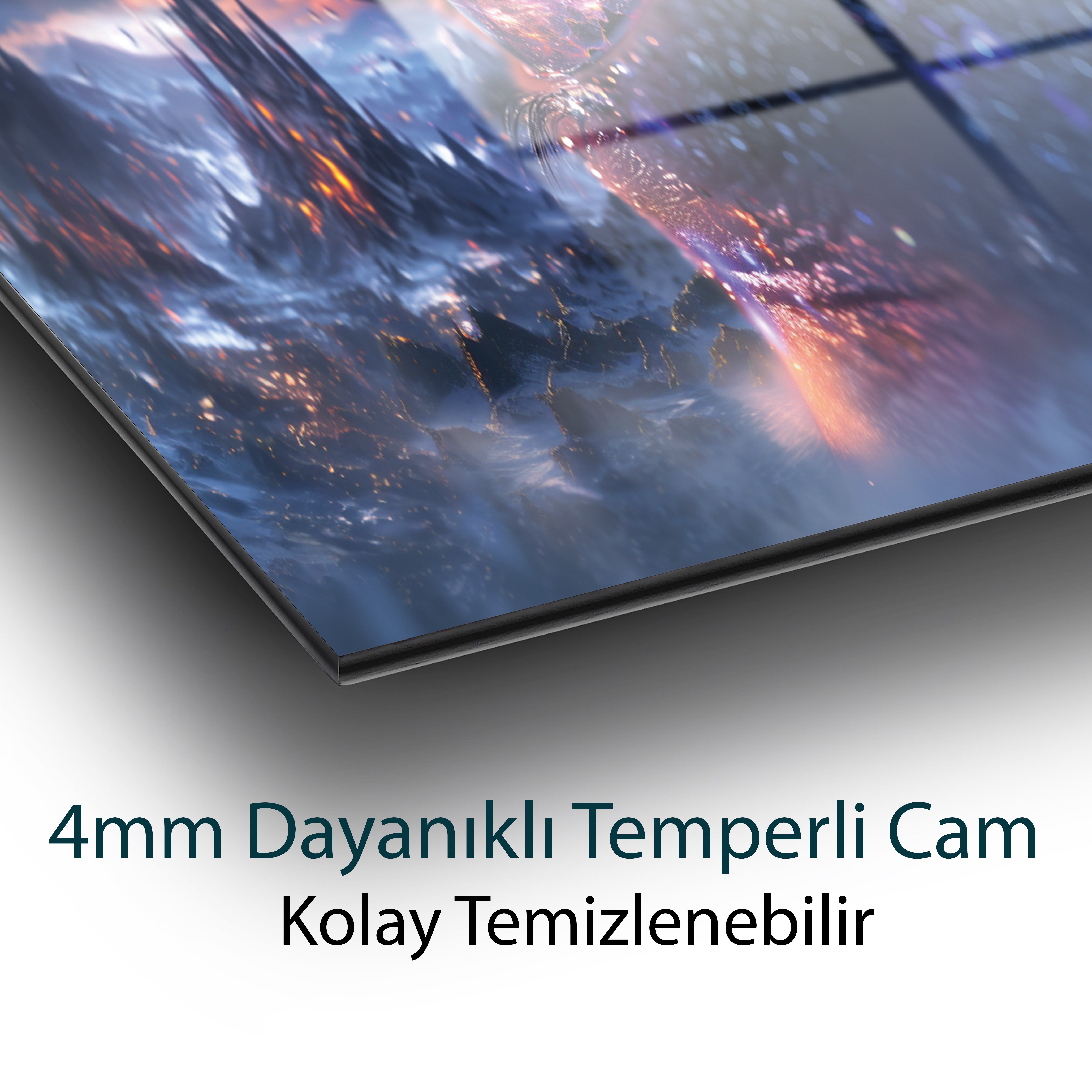 Kozmik Vizyon Cam Tablo Hediyelik Büyük Tablo Ev Ofis Dekoru