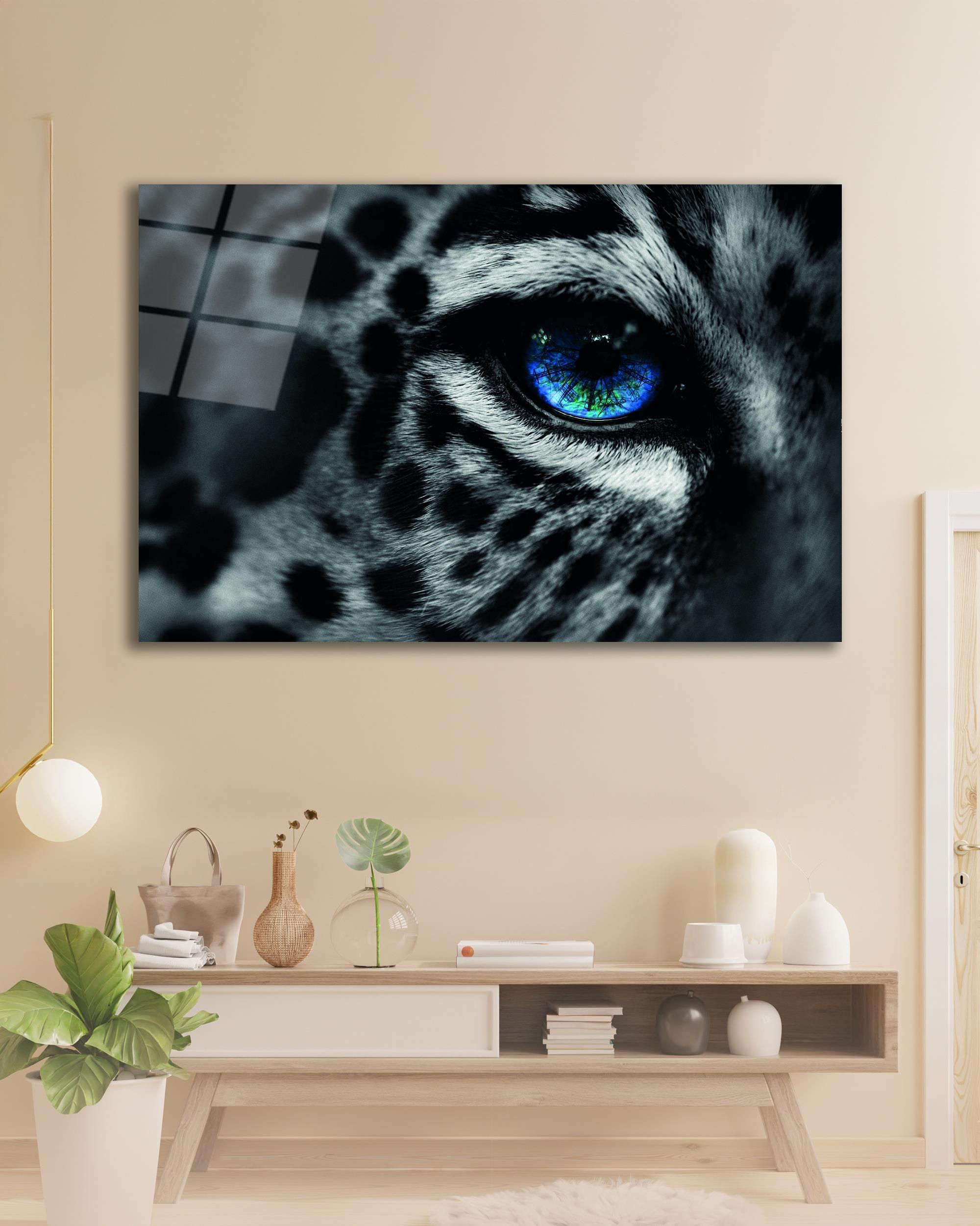 Leopar Göz Cam Tablo İslami Dini Modern Ev Ofis Salon Hediyelik Büyük Tablo Duvar Dekoru 
