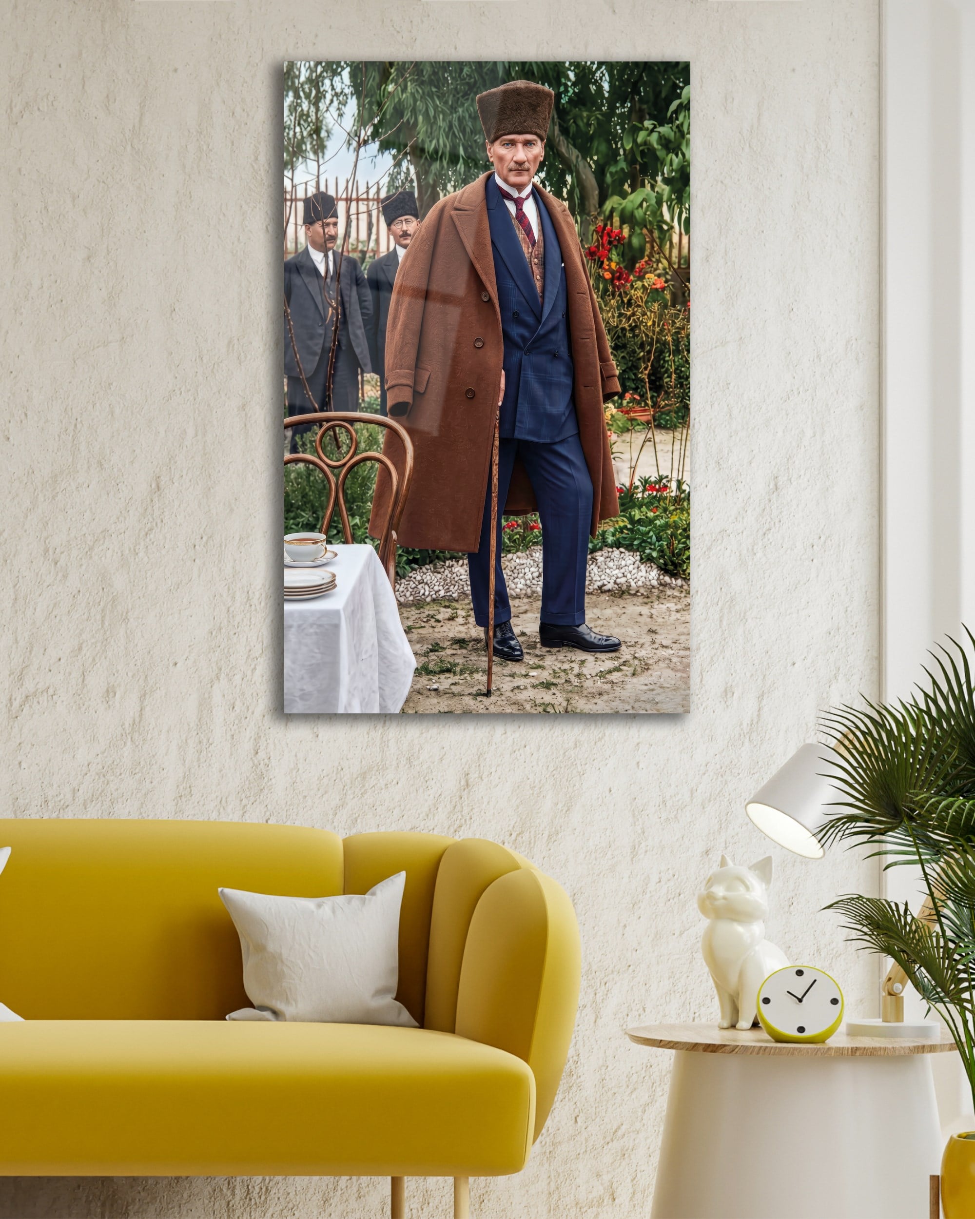 Mustafa Kemal Atatürk Cam Tablo | Klasik Atatürk Portresi | 4 mm Temperli Cam Duvar Tablosu | Premium Dekor