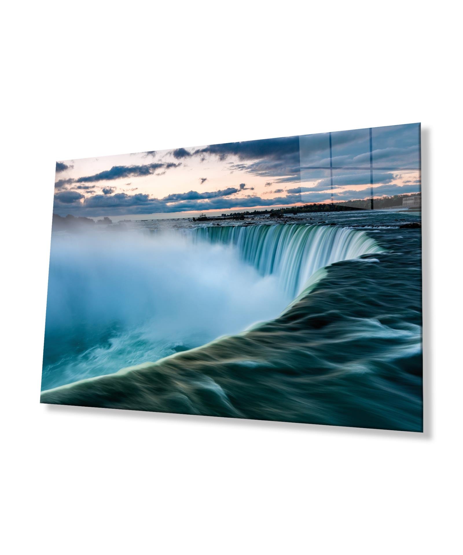 Niagara Şelalesi Cam Tablo Hediyelik Büyük Tablo Ev Ofis Dekoru