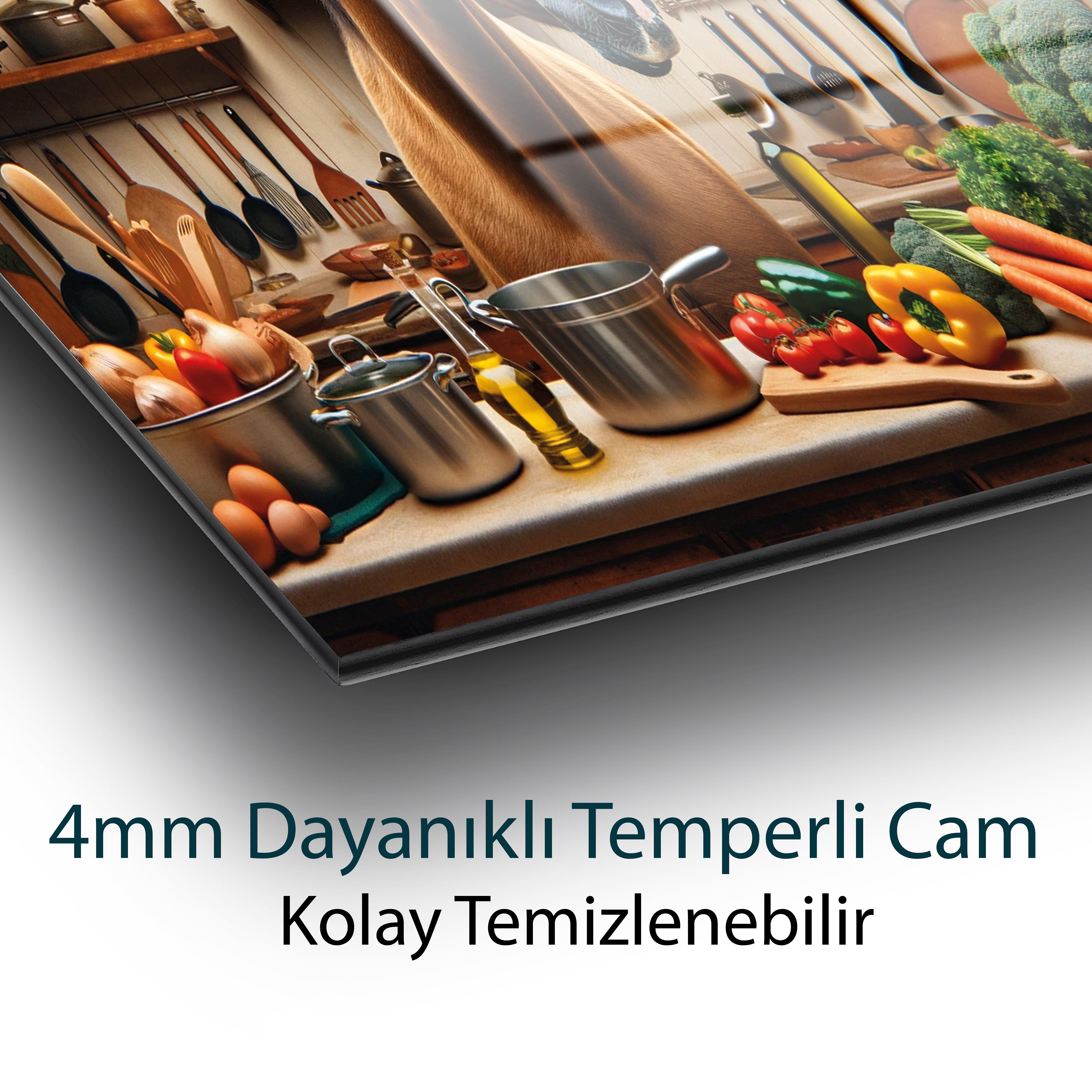 Şef  At Figürlü Cam Tablo  Modern Ofis Makam Odası Hediyelik Büyük Tablo Duvar Dekoru 