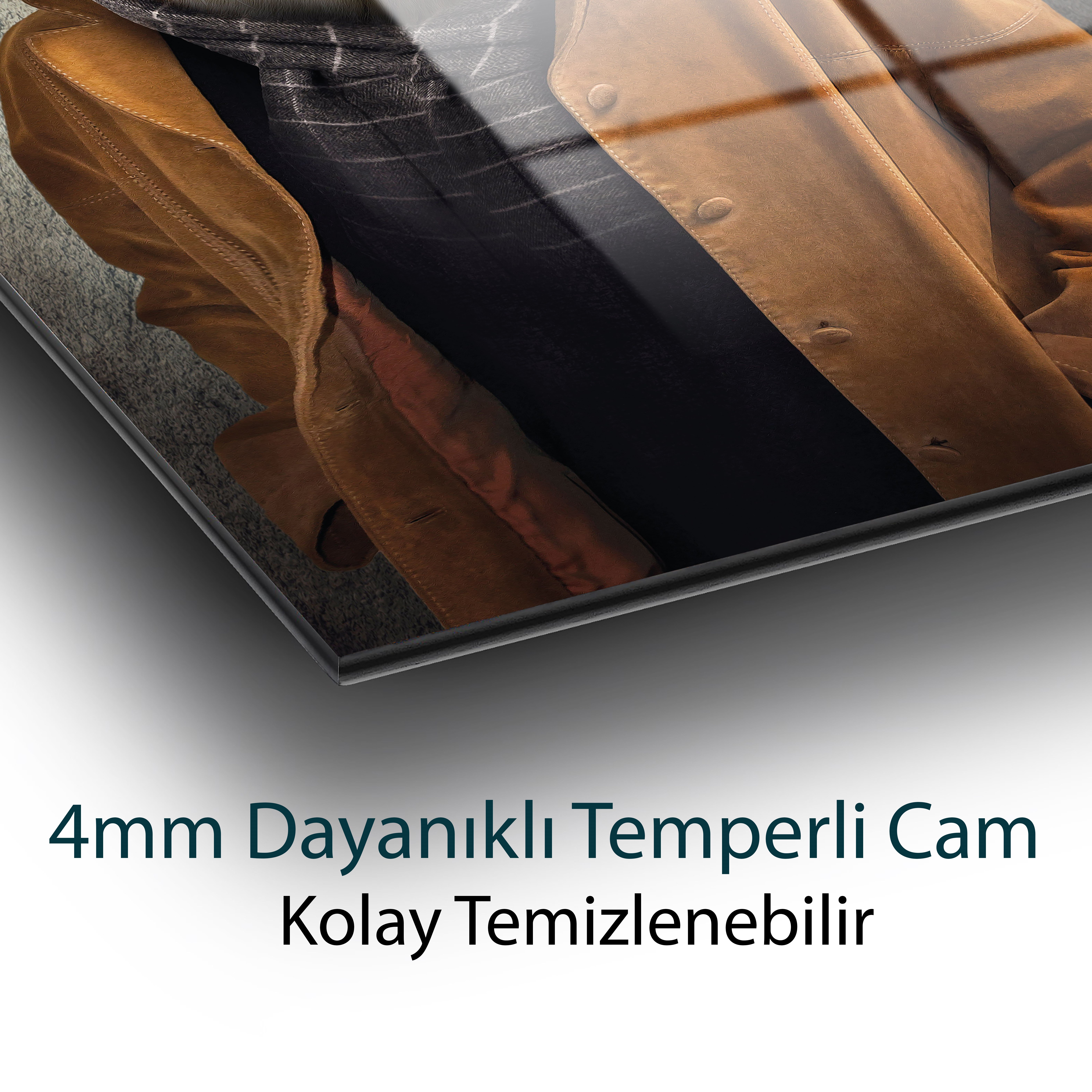 Şık Kaplan Temperli Cam Tablo | Modern Hayvan Portresi | Luxury Wildlife Duvar Dekoru | Premium Cam Tablo