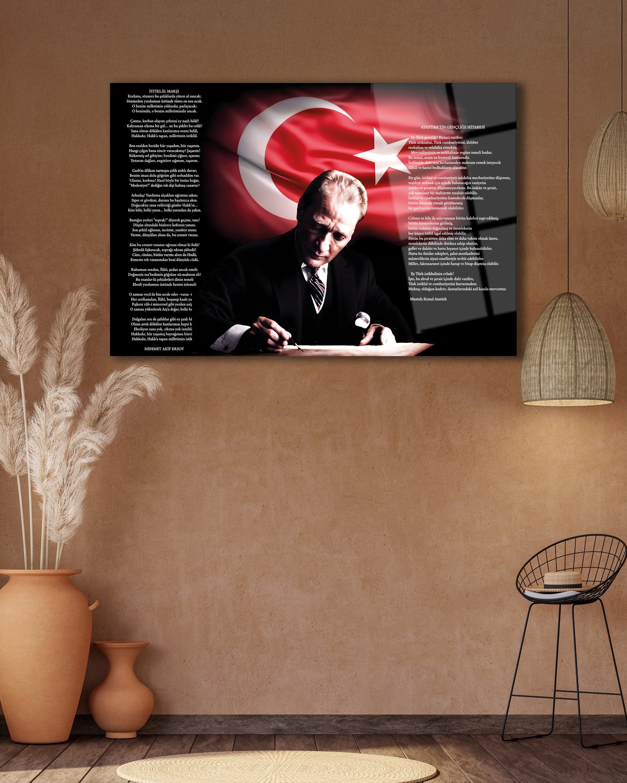Siyah Zemin Gold Dünya Haritası 3D Görünümlü Temperli Cam Tablo