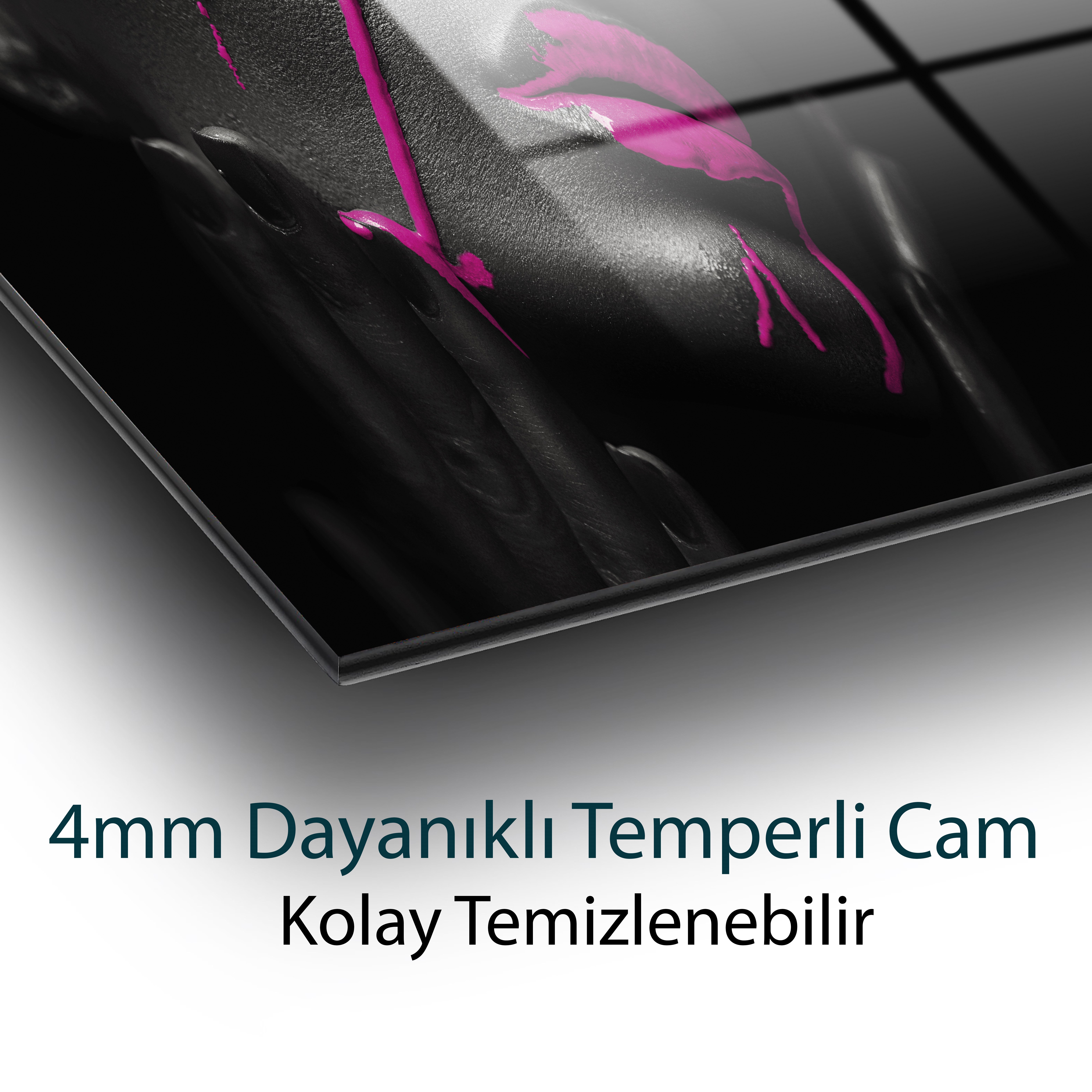Siyahi Kadın Portresi Cam Tablo Hediyelik Büyük Tablo Ev Ofis Dekoru