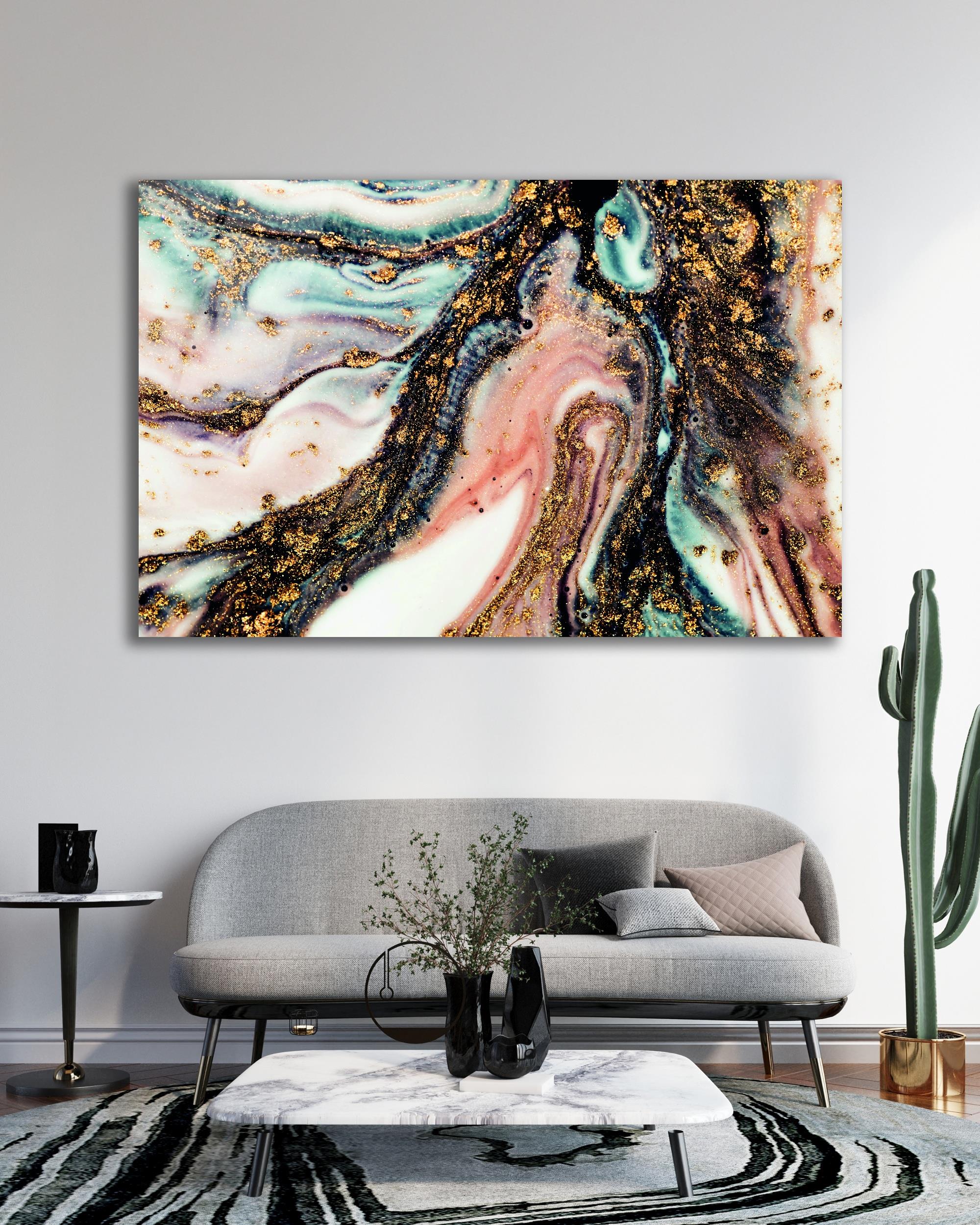 Soyut Cam Tablo İslami Dini Modern Ev Ofis Salon Hediyelik Büyük Tablo Duvar Dekoru 