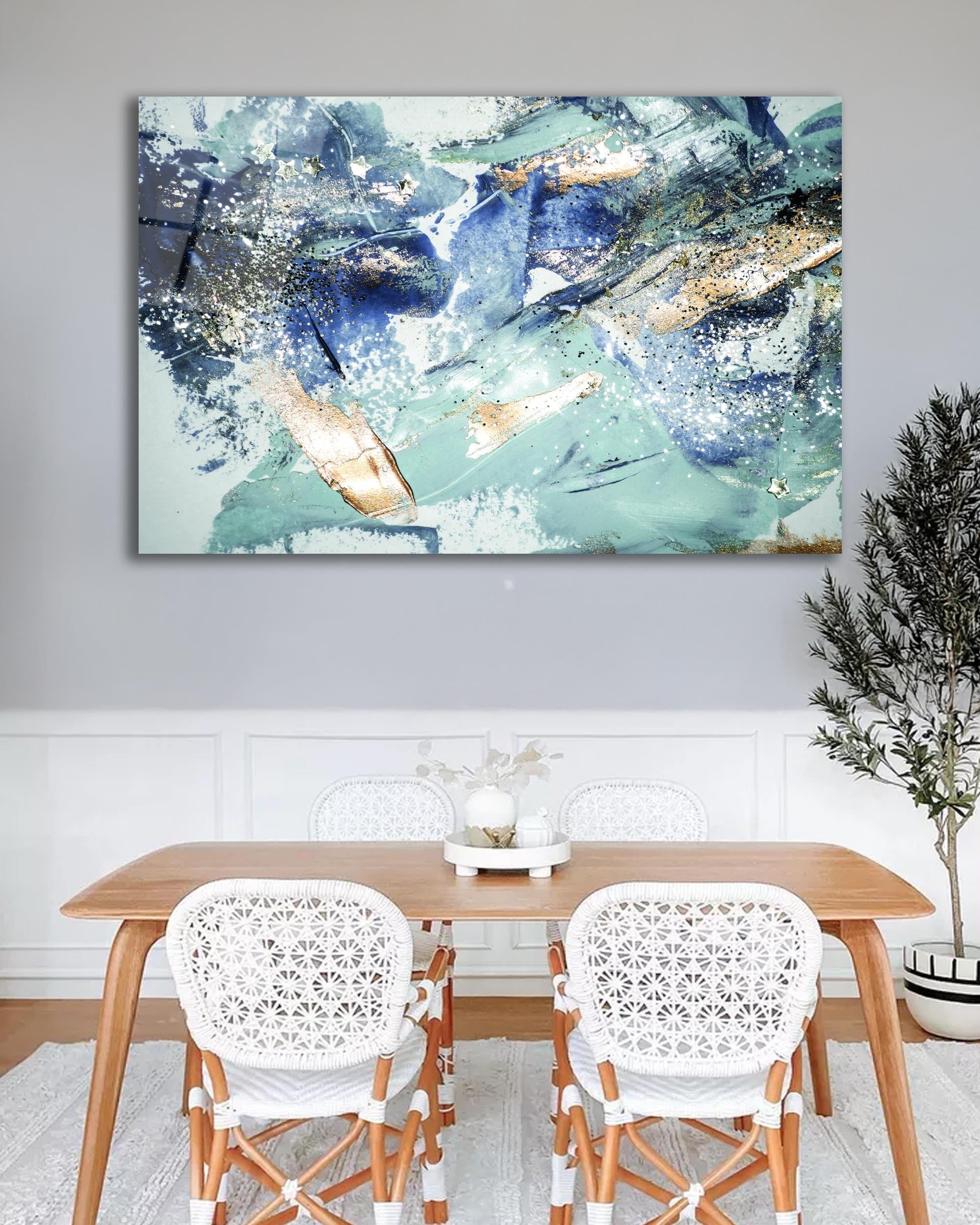 Soyut Cam Tablo İslami Dini Modern Ev Ofis Salon Hediyelik Büyük Tablo Duvar Dekoru 