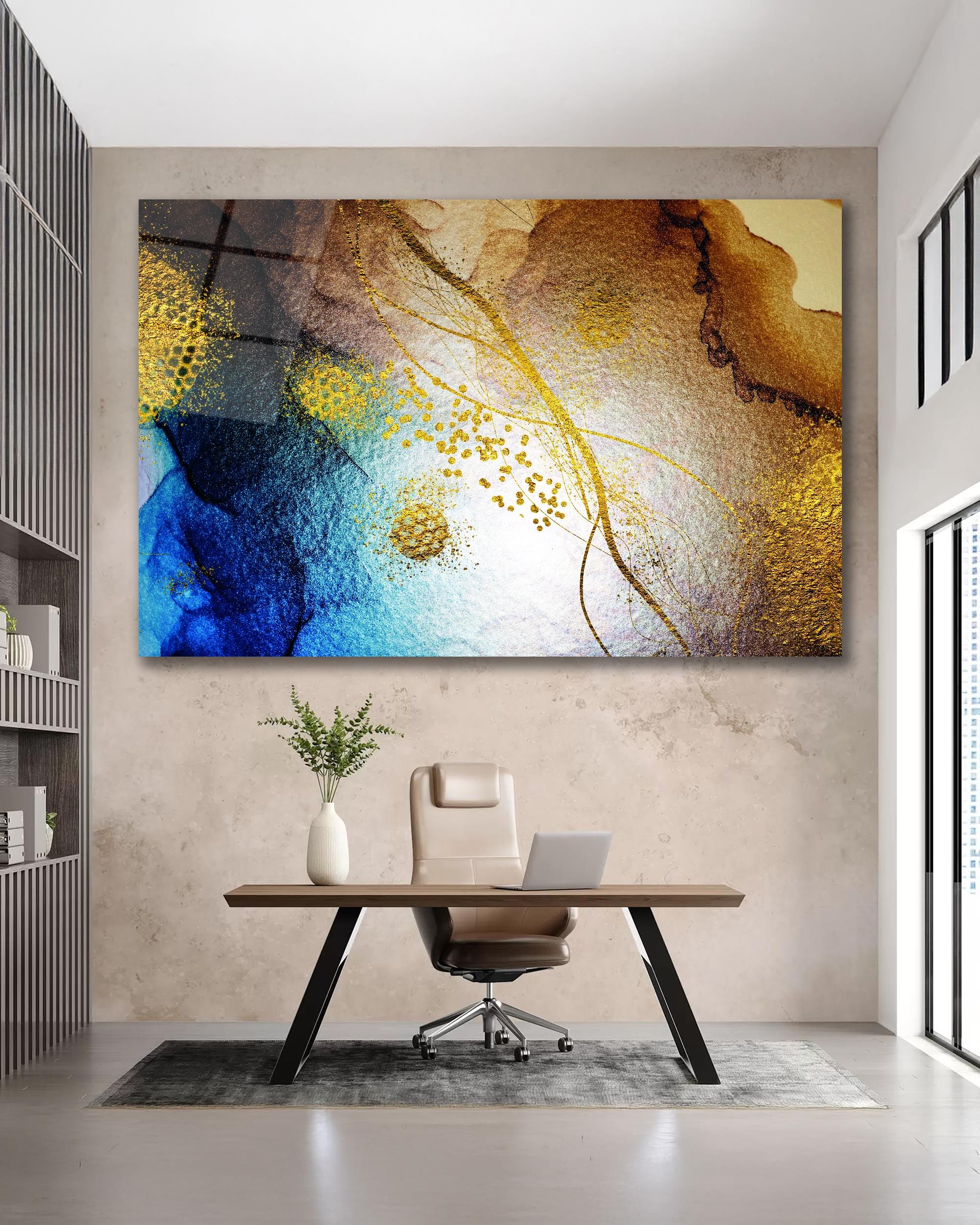 Soyut Cam Tablo İslami Dini Modern Ev Ofis Salon Hediyelik Büyük Tablo Duvar Dekoru 