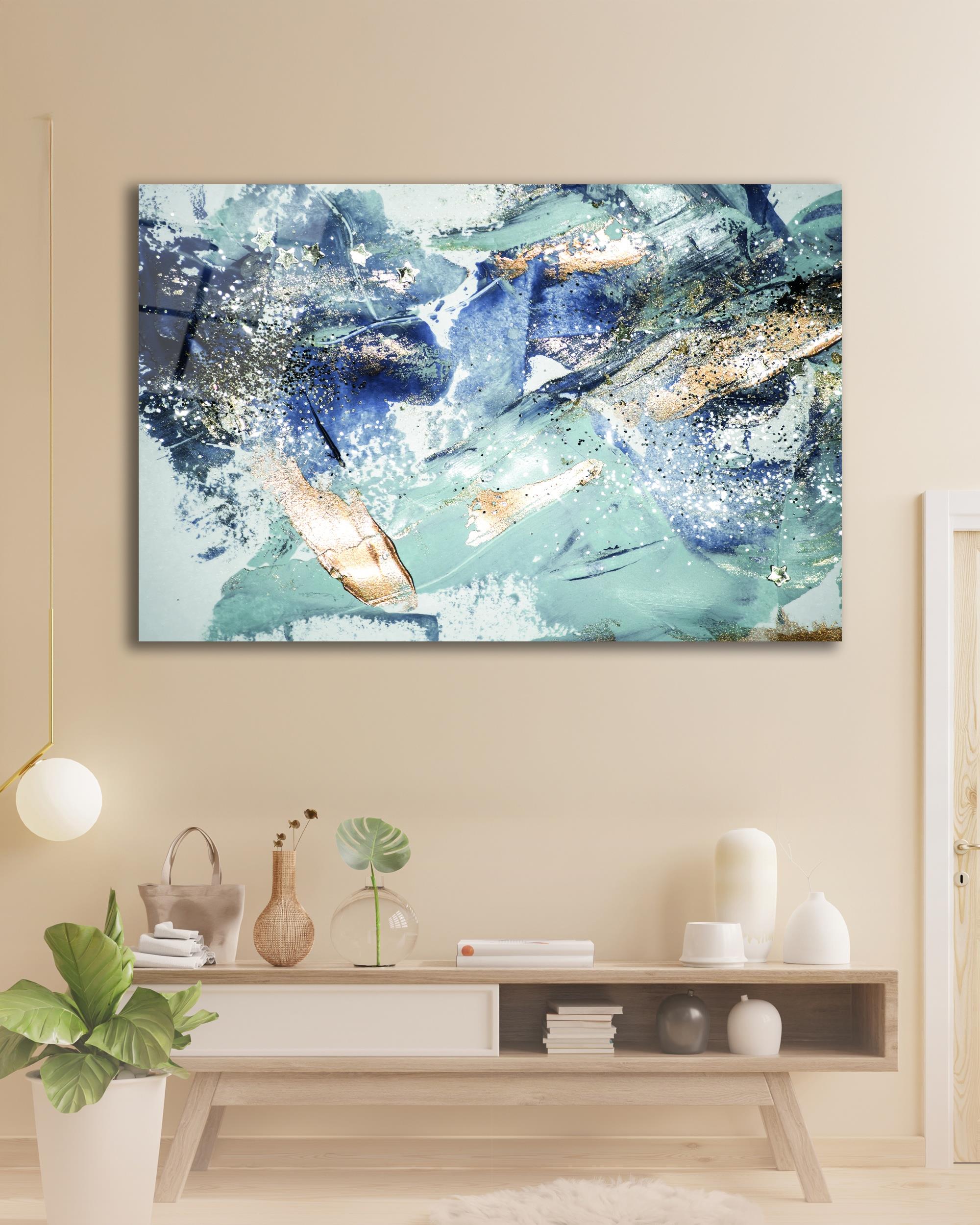 Soyut Cam Tablo İslami Dini Modern Ev Ofis Salon Hediyelik Büyük Tablo Duvar Dekoru 