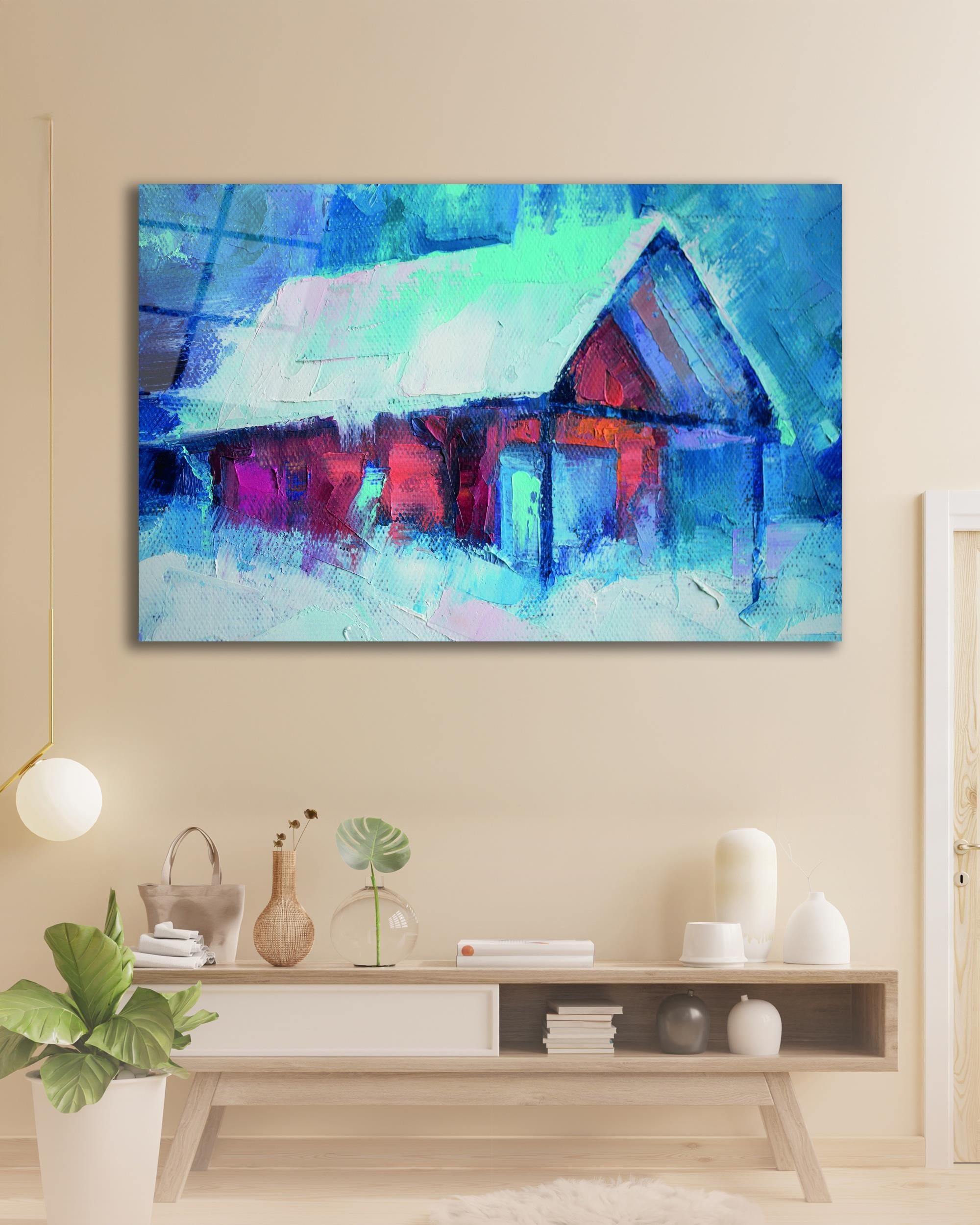 Soyut Ev Cam Tablo İslami Dini Modern Ev Ofis Salon Hediyelik Büyük Tablo Duvar Dekoru 