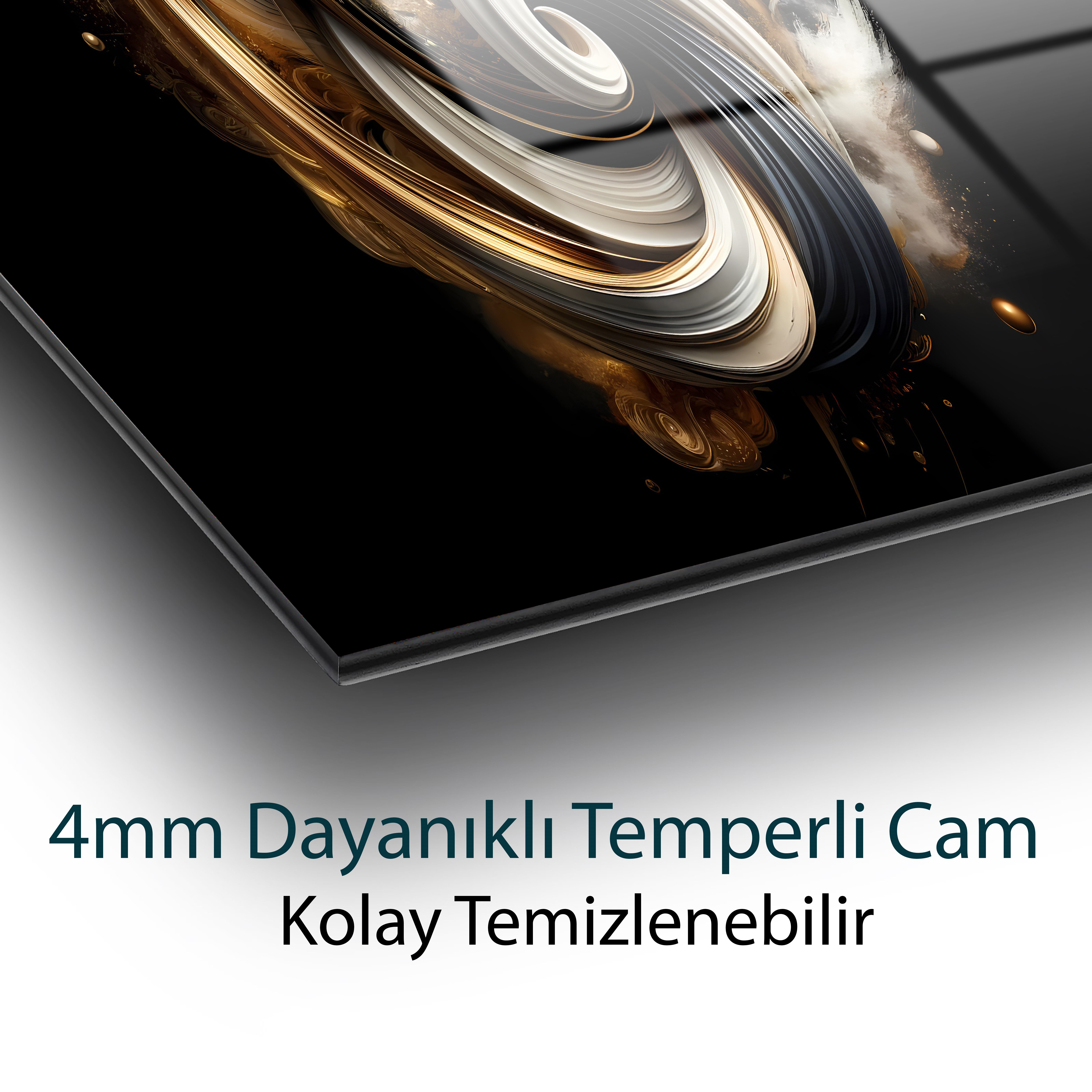 Soyut Renkli Cam Tablo  Modern Ofis Makam Odası Hediyelik Büyük Tablo Duvar Dekoru 