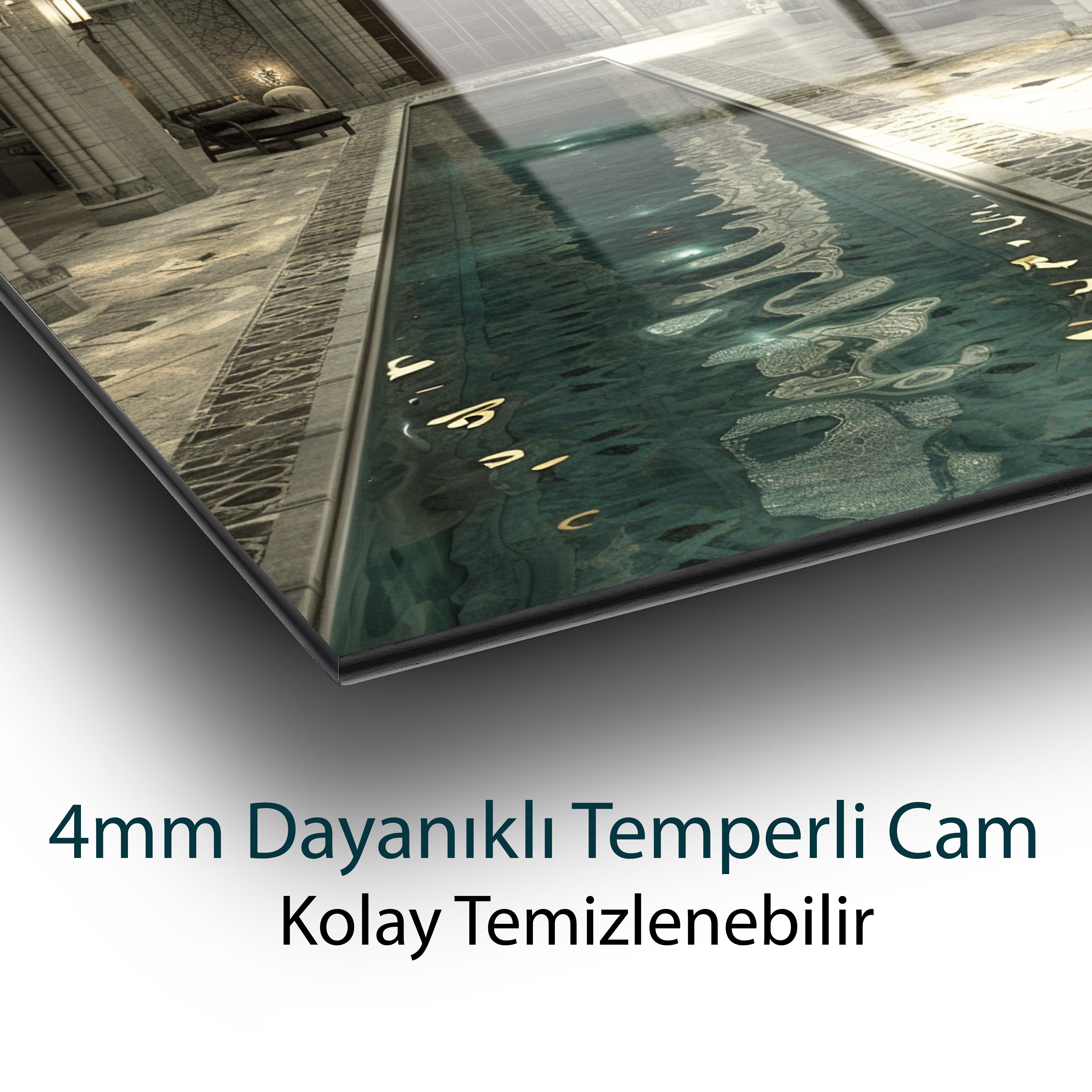 Sükunetin Yansıması Cam Tablo Hediyelik Büyük Tablo Ev Ofis Dekoru
