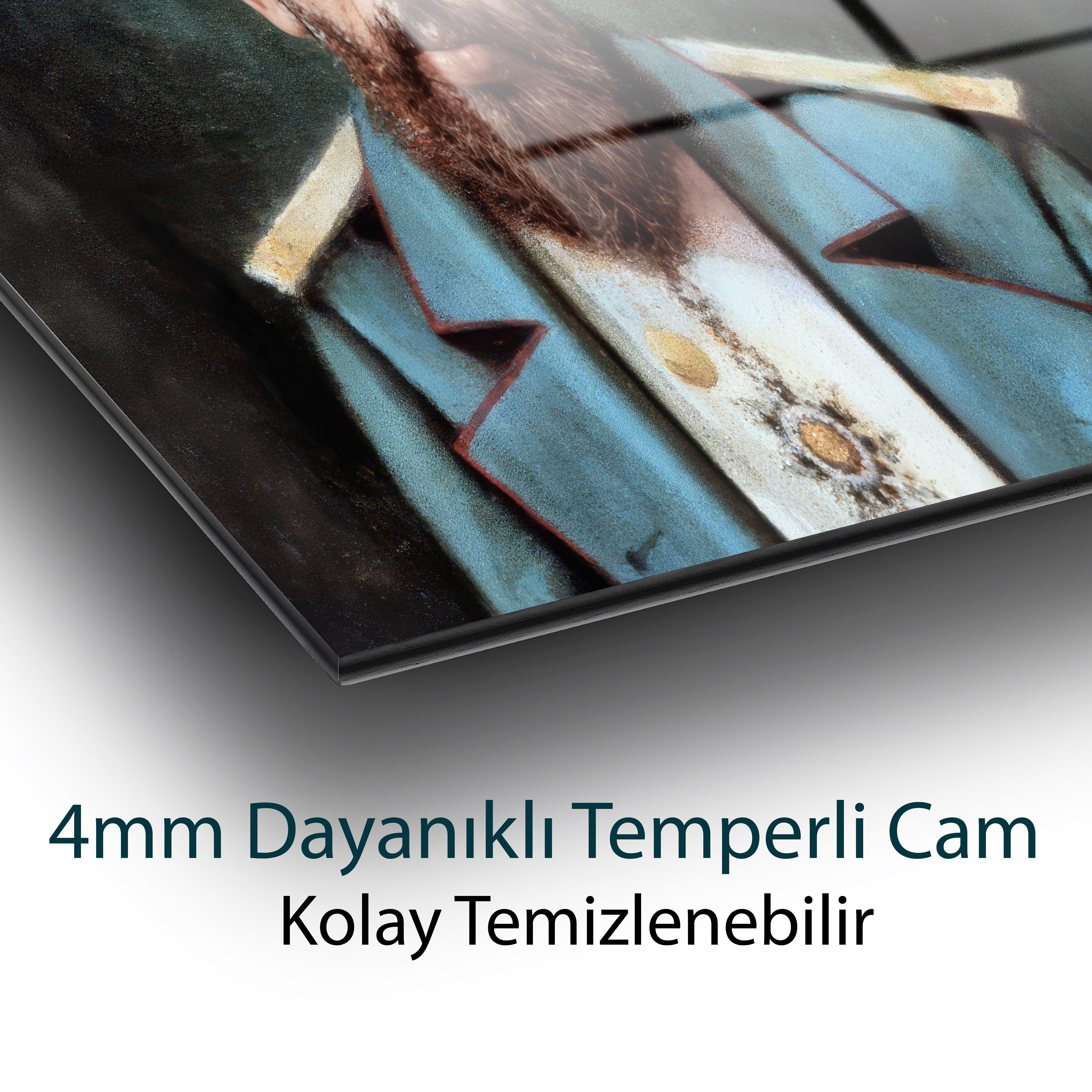 Sultan II. Abdülhamid Han Osmanlı Portresi Temperli Cam Tablo