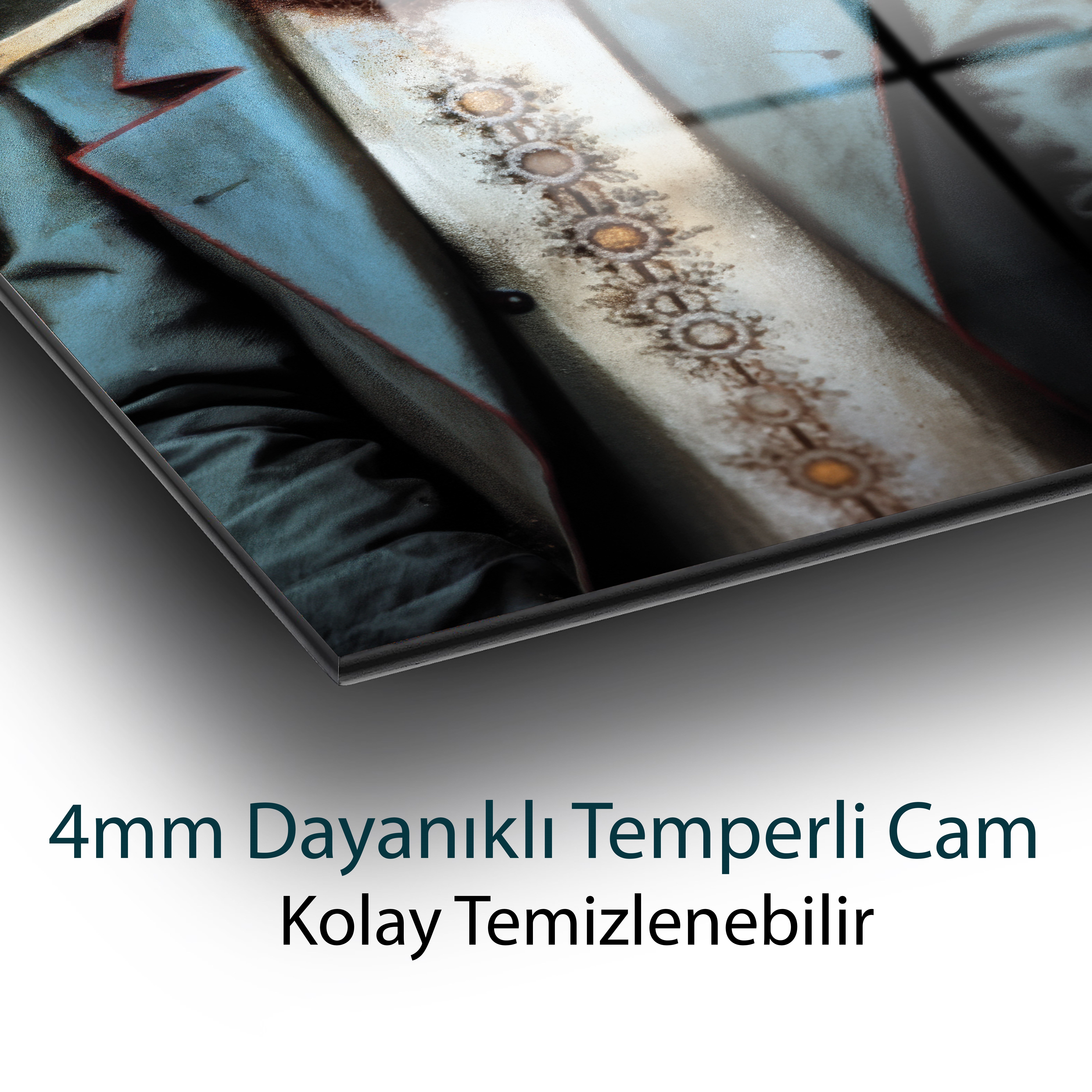 Sultan II. Abdülhamid Han Cam Tablo | Osmanlı Padişahı Portresi | 4 mm Temperli Cam Duvar Tablosu