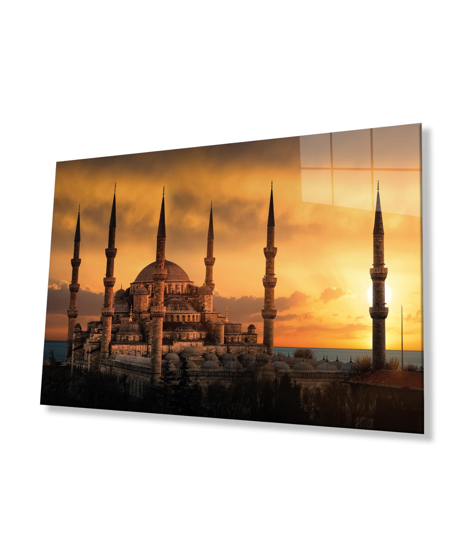 Sultanahmet Cami Cam Tablo Hediyelik Büyük Tablo Ev Ofis Dekoru