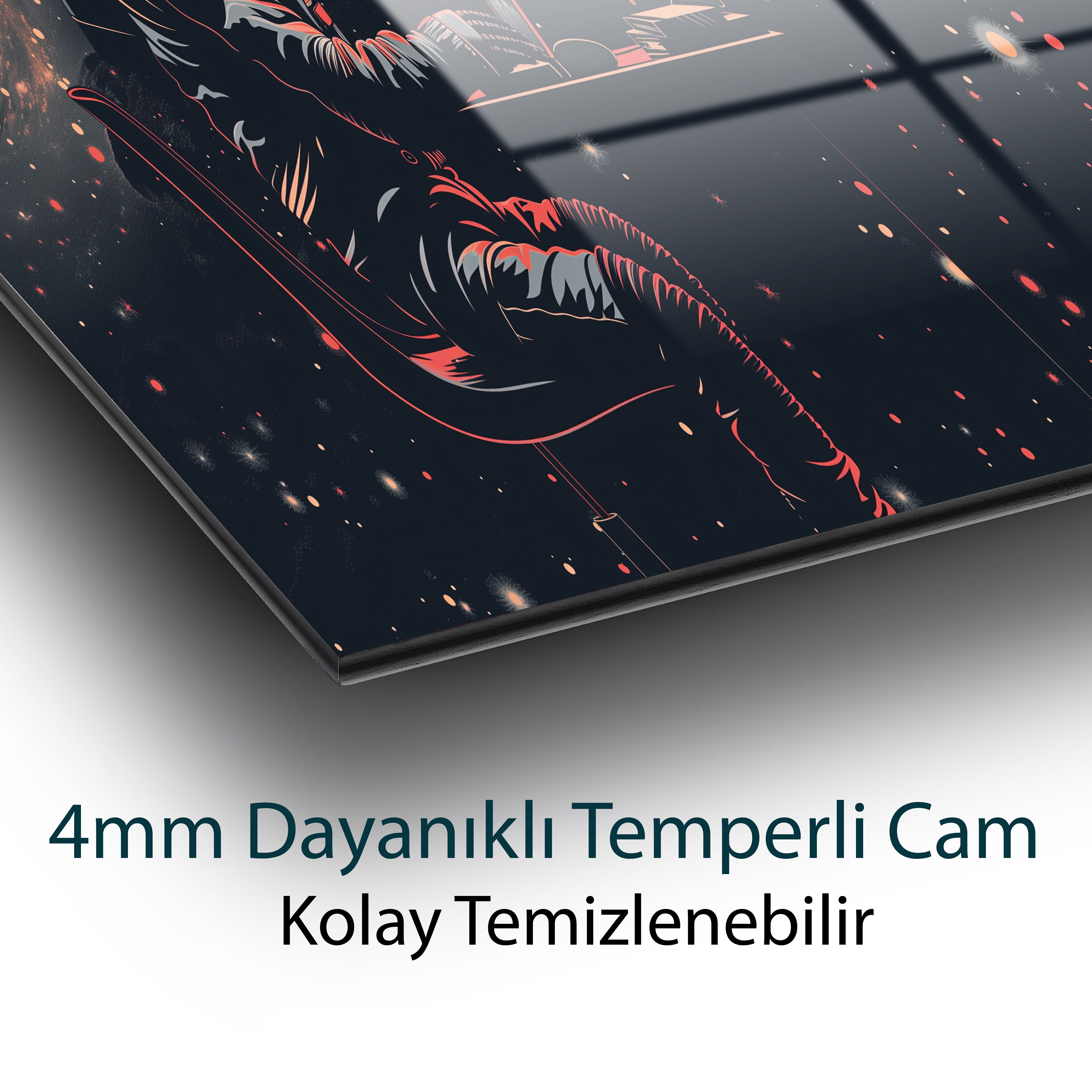 Yıldızlara Dokunan Melodi Cam Tablo Hediyelik Büyük Tablo Ev Ofis Dekoru